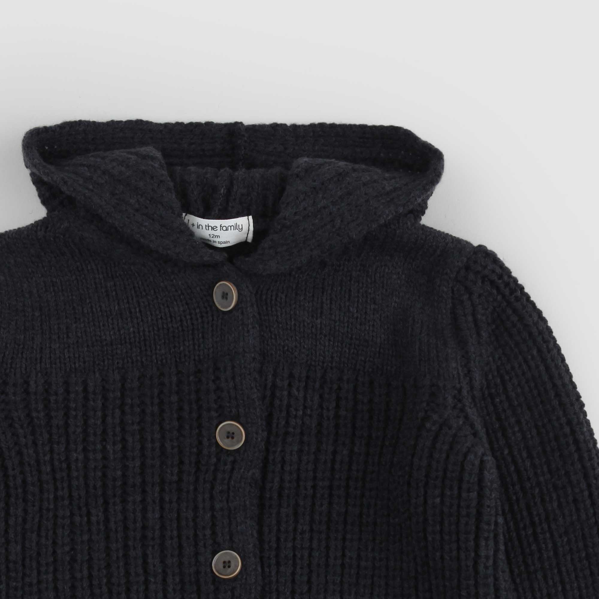 Cardigan merino con cappuccio antracite - annameglio.com abbigliamento moda