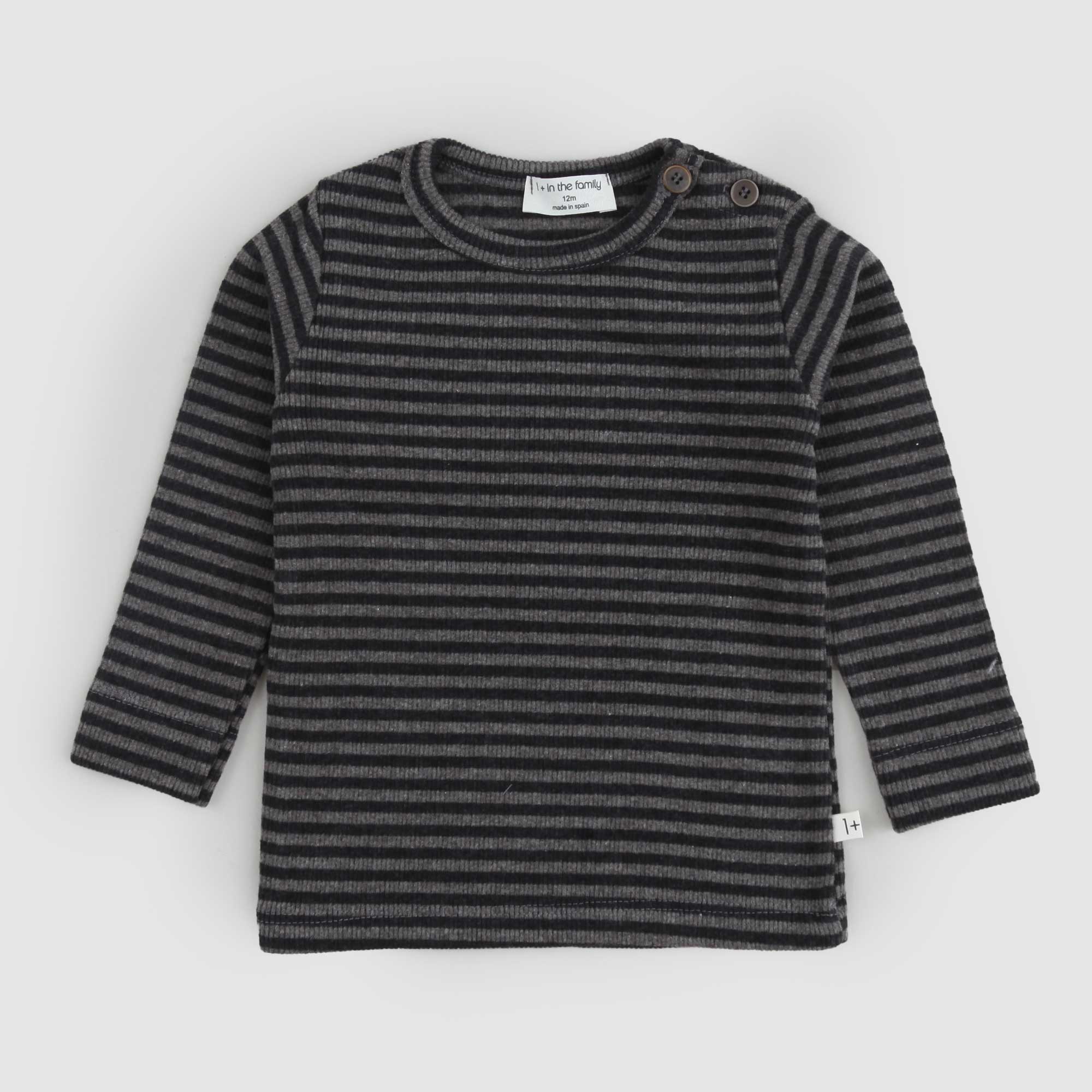 T-shirt a righe in caldo cotone grigio antracite - annameglio.com abbigliamento moda