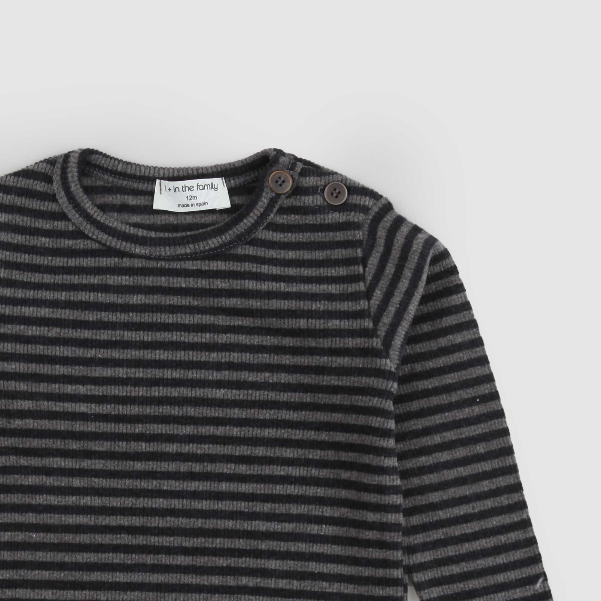 T-shirt a righe in caldo cotone grigio antracite - annameglio.com abbigliamento moda