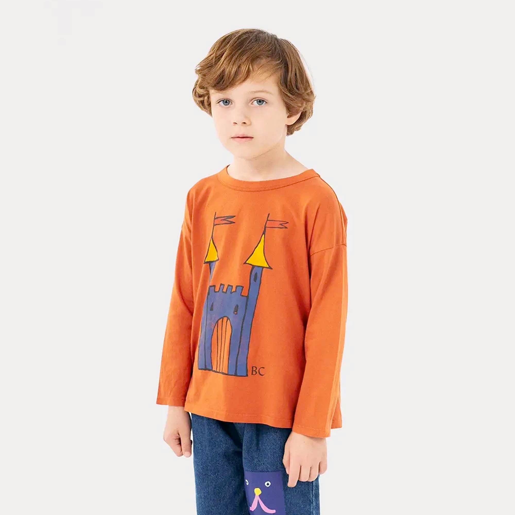 T-shirt arancione con Castello Fantasy - annameglio.com abbigliamento moda