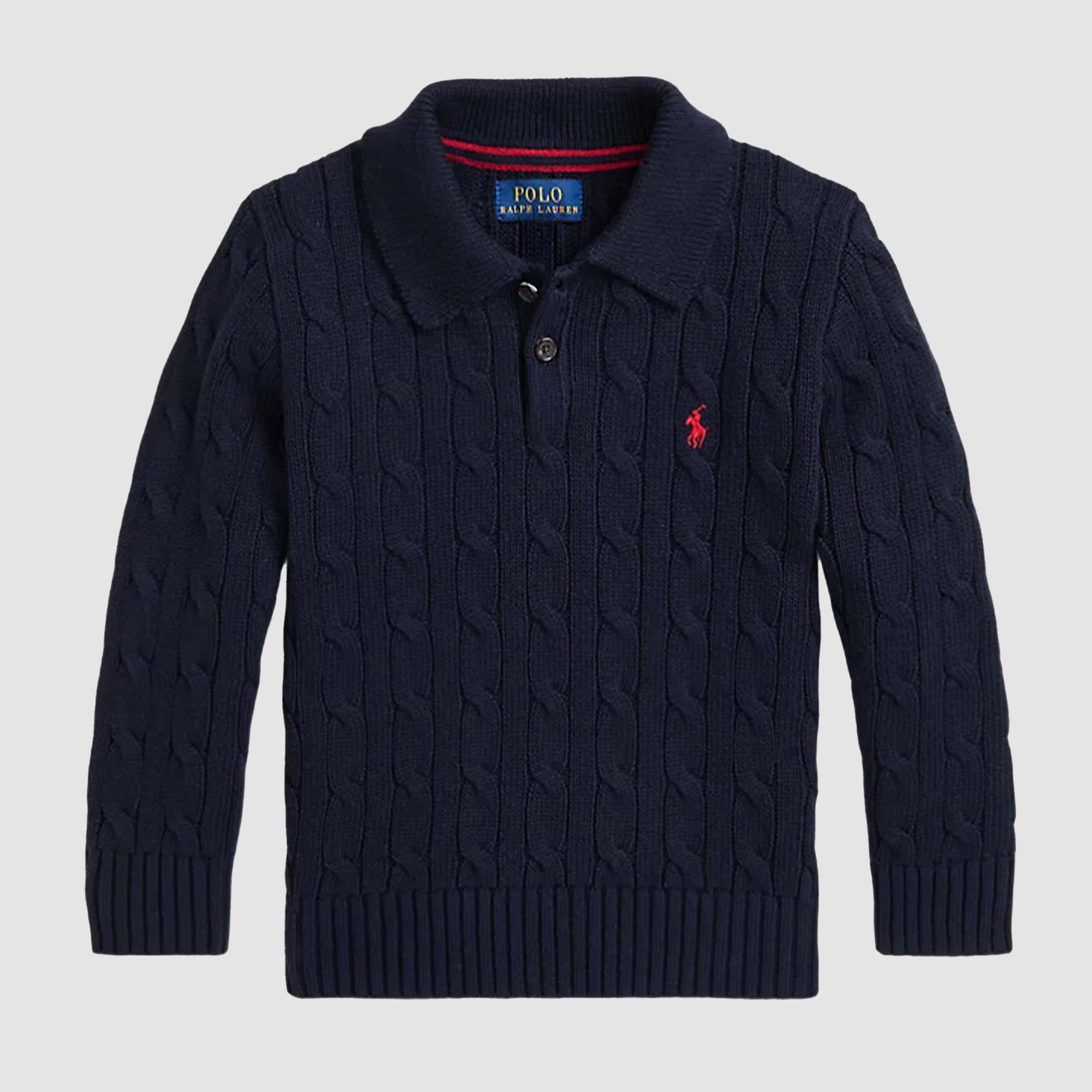 Pullover con colletto blu navy lavorato a trecce - annameglio.com abbigliamento moda