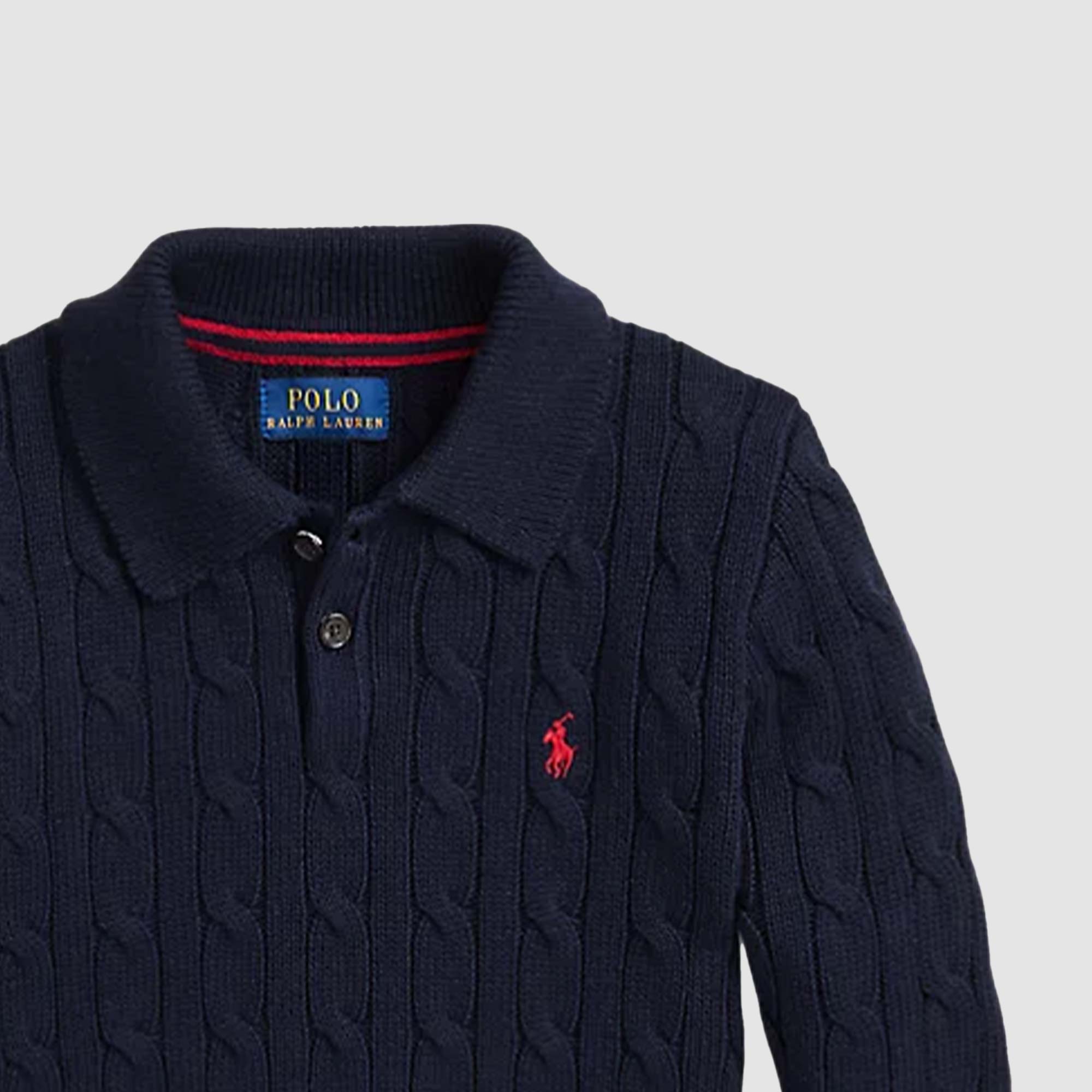 Pullover con colletto blu navy lavorato a trecce - annameglio.com abbigliamento moda