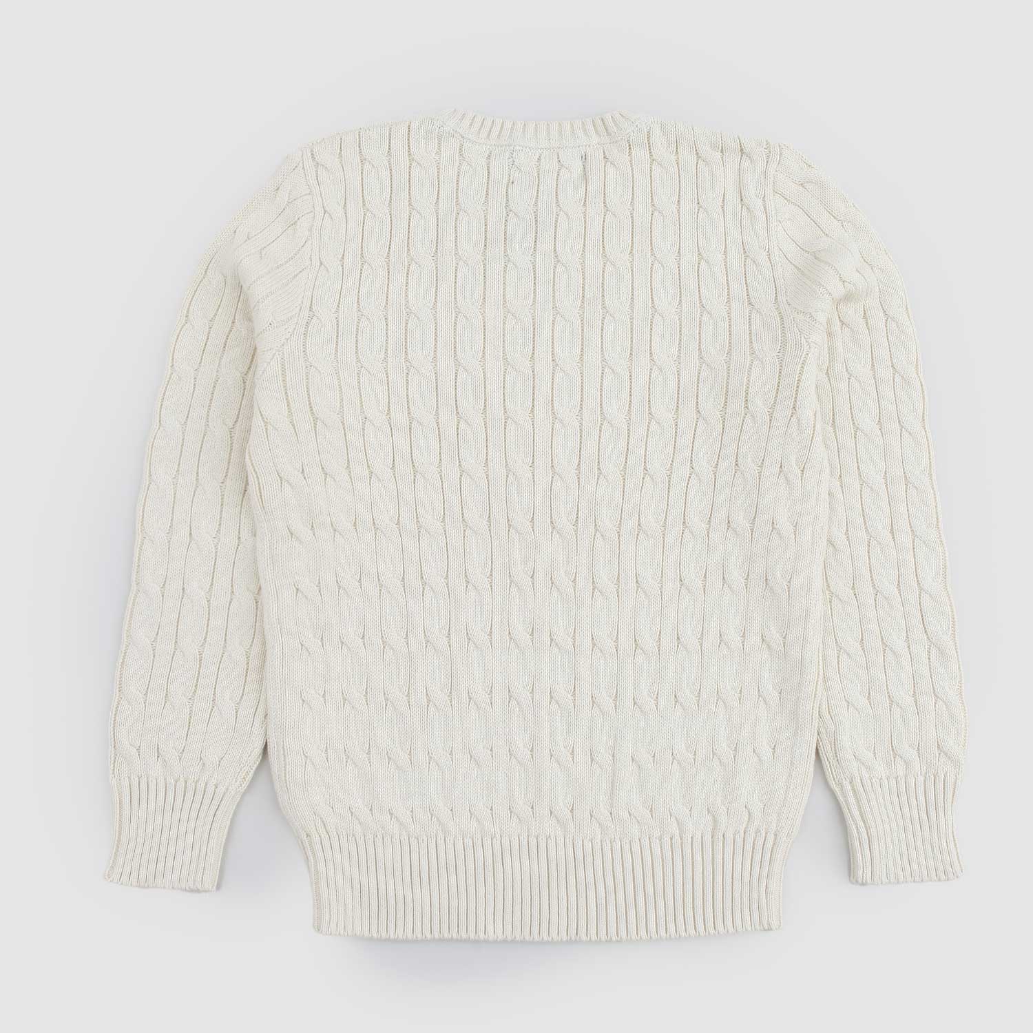 maglione girocollo crema con logo blu - annameglio.com abbigliamento moda