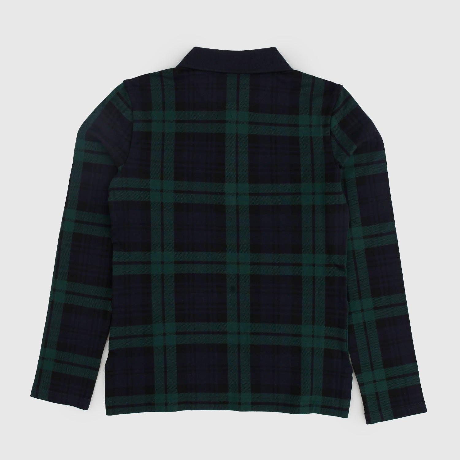 Polo a manica lunga Blu Navy e verde a quadri - annameglio.com abbigliamento moda