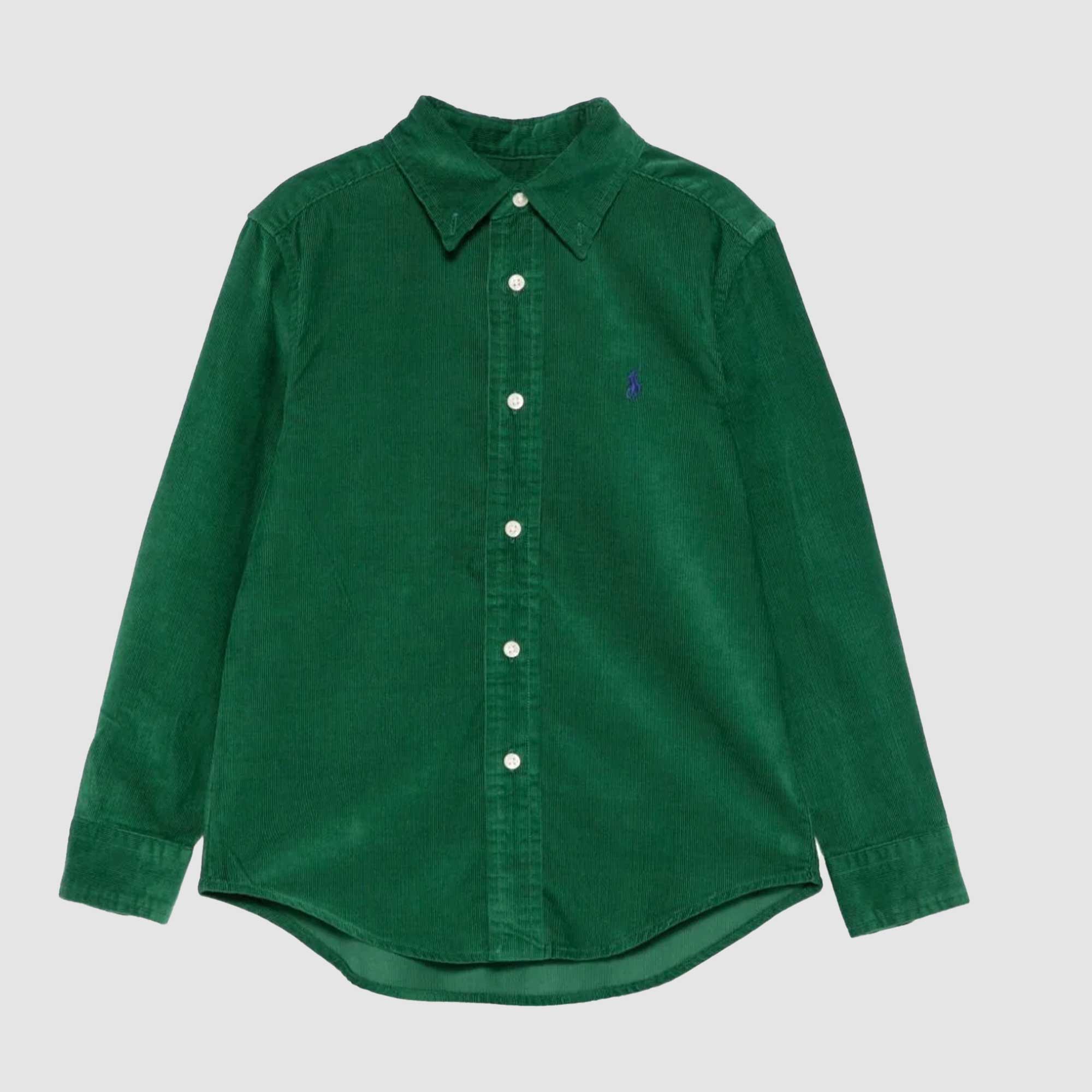 Camicia Verde In Velluto Millerighe - annameglio.com abbigliamento moda