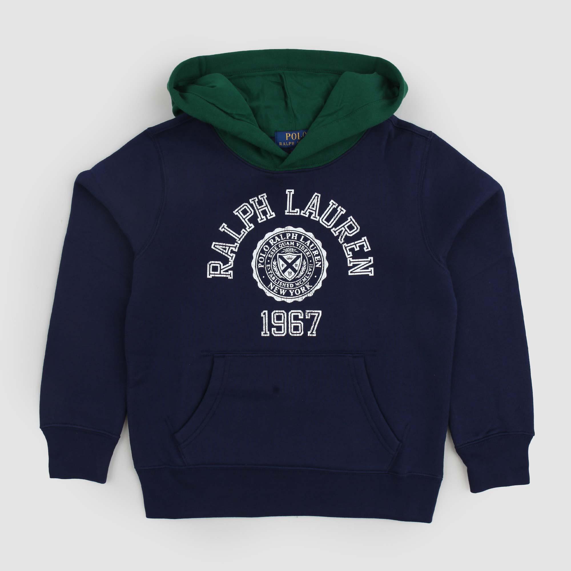 Felpa Unisex Blu Navy con cappuccio verde e logo - annameglio.com abbigliamento moda