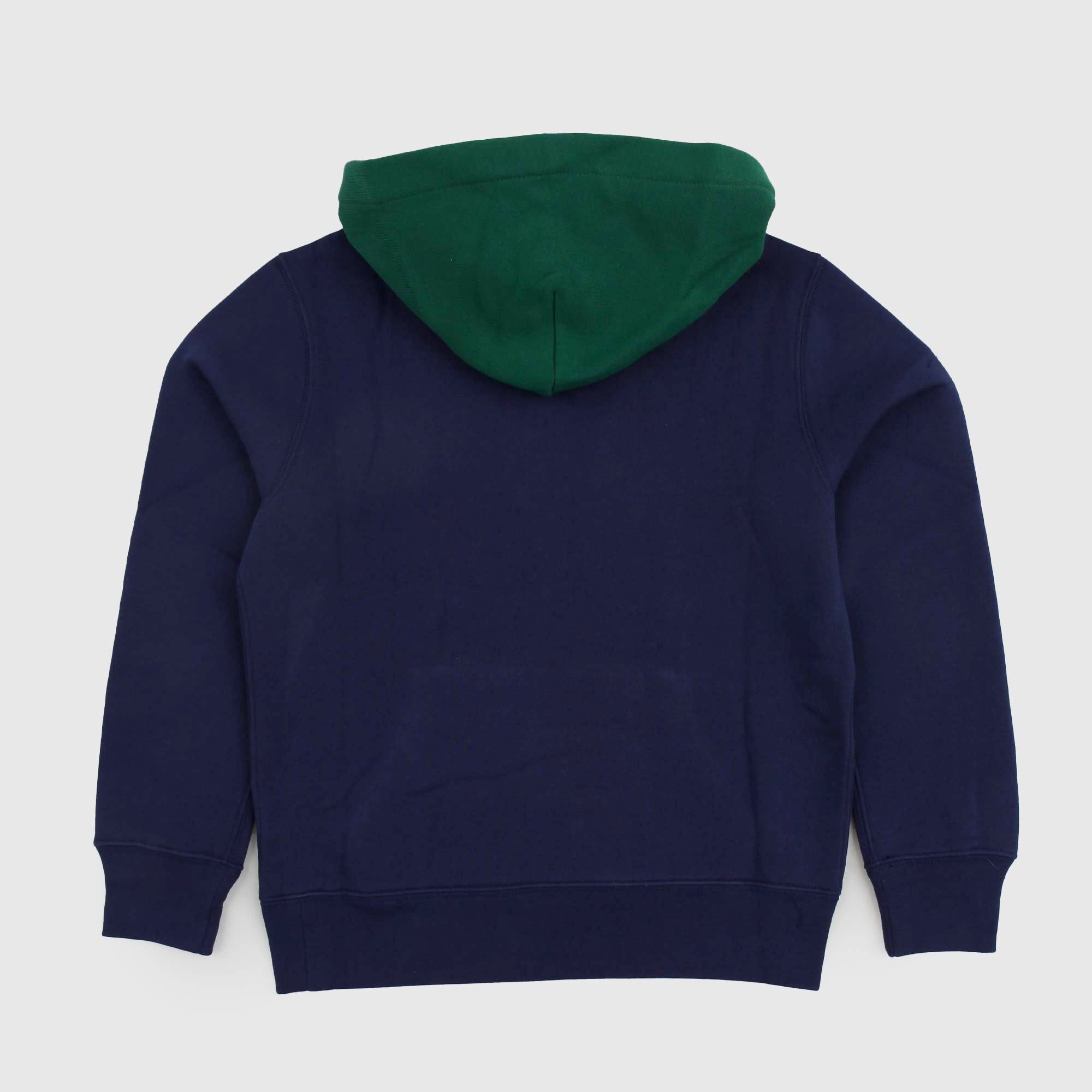 Felpa Unisex Blu Navy con cappuccio verde e logo - annameglio.com abbigliamento moda