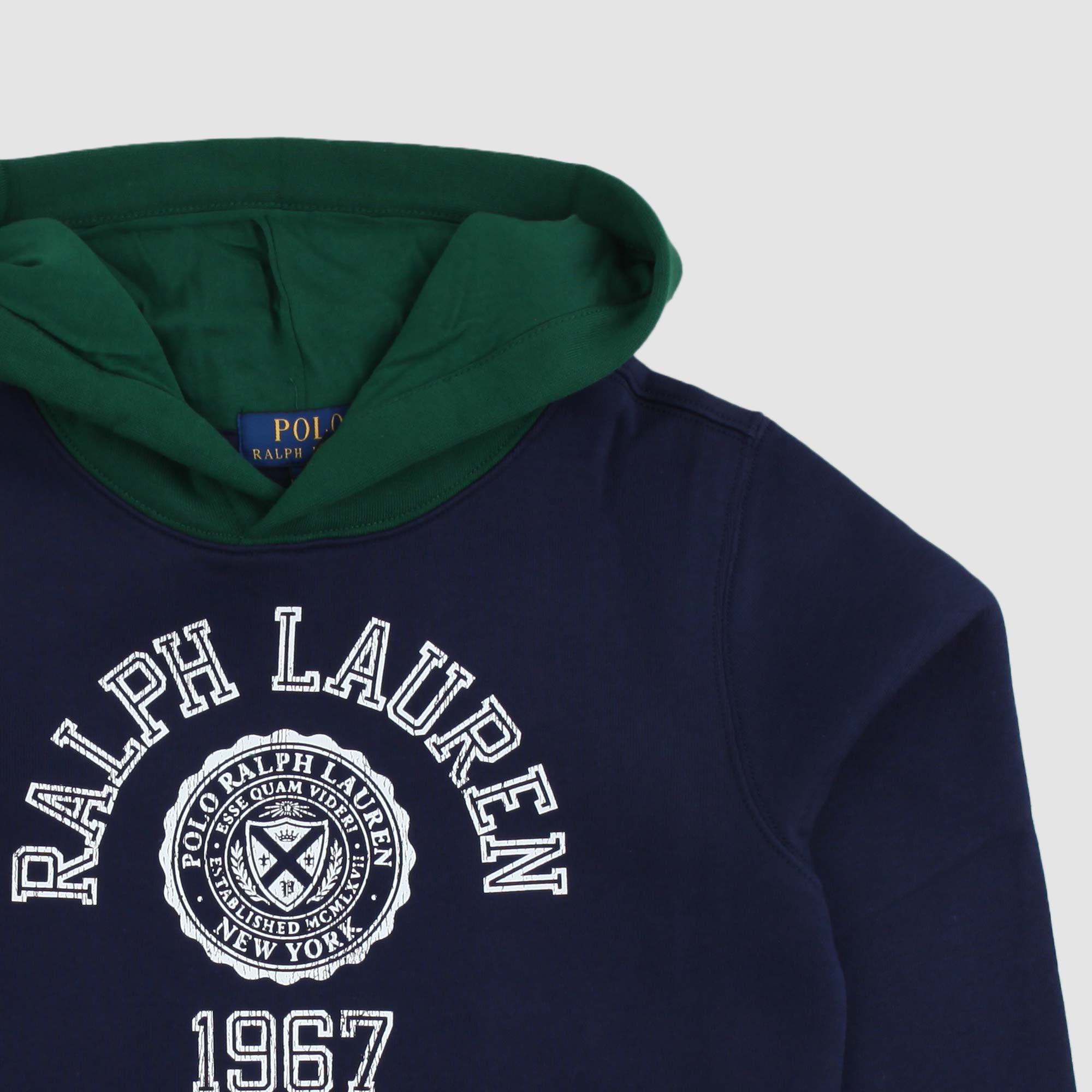 Felpa Unisex Blu Navy con cappuccio verde e logo - annameglio.com abbigliamento moda