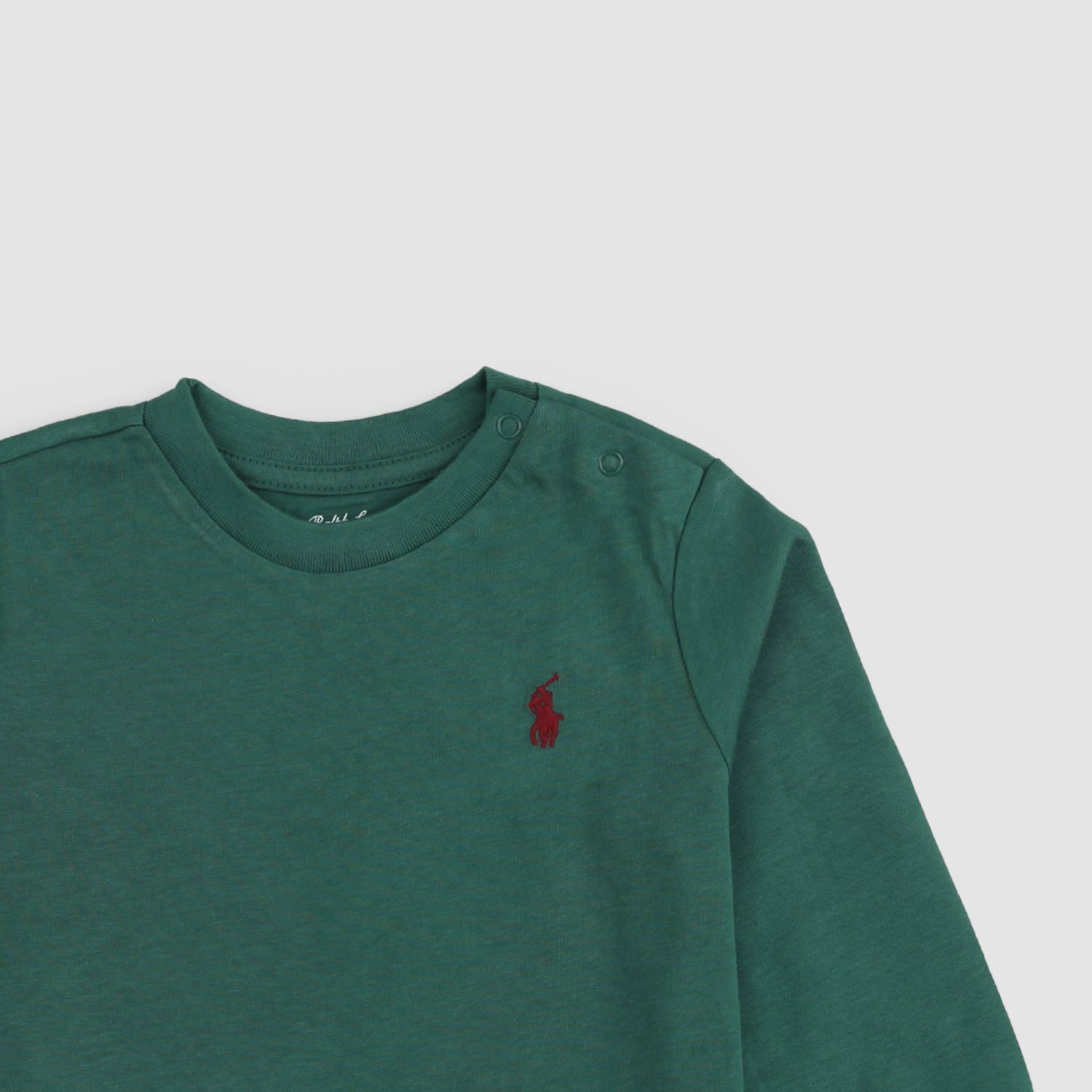 T-Shirt Manica Lunga Verde Baby Con Pony Ricamato - annameglio.com abbigliamento moda