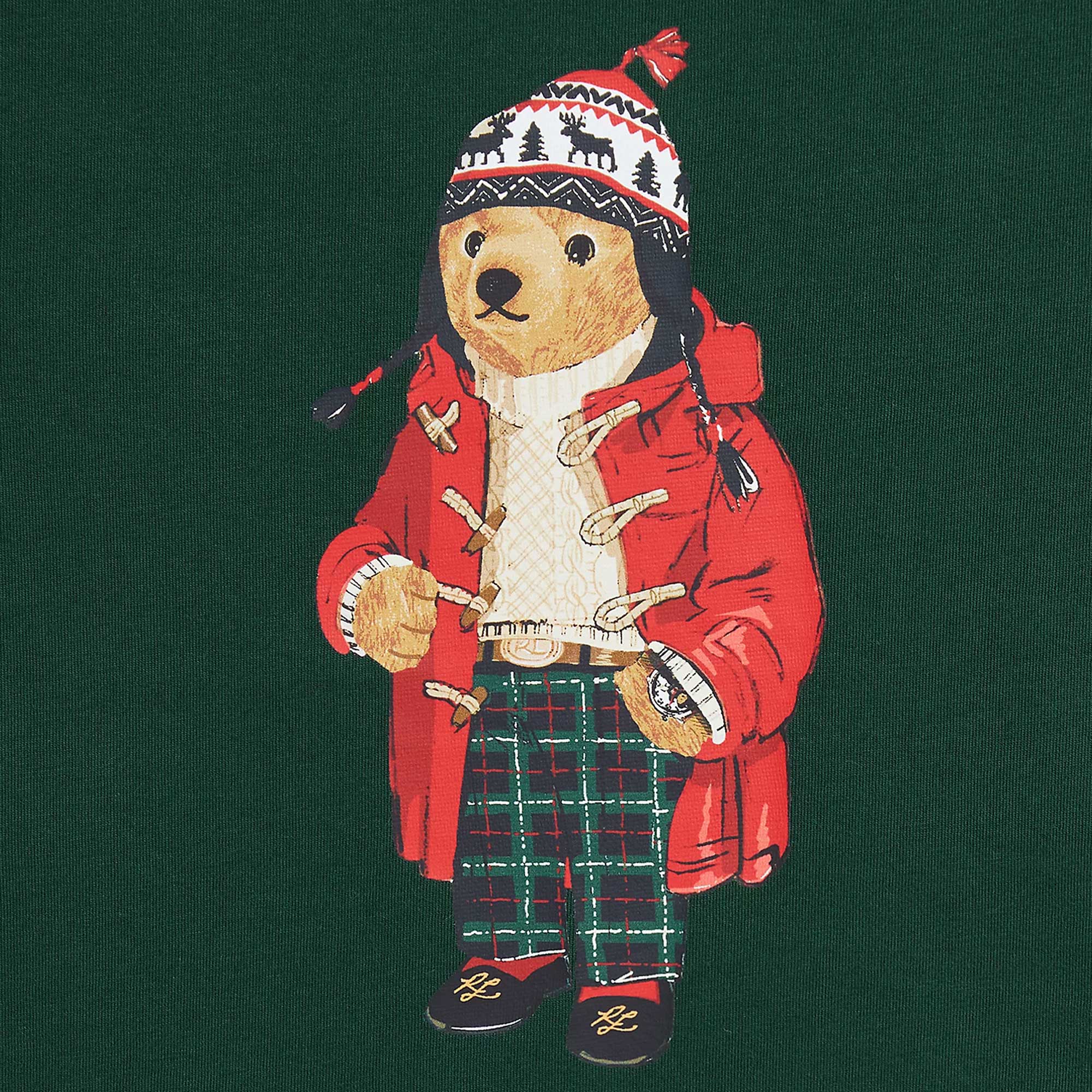 T-shirt verde con ritratto Polo Bear - annameglio.com abbigliamento moda