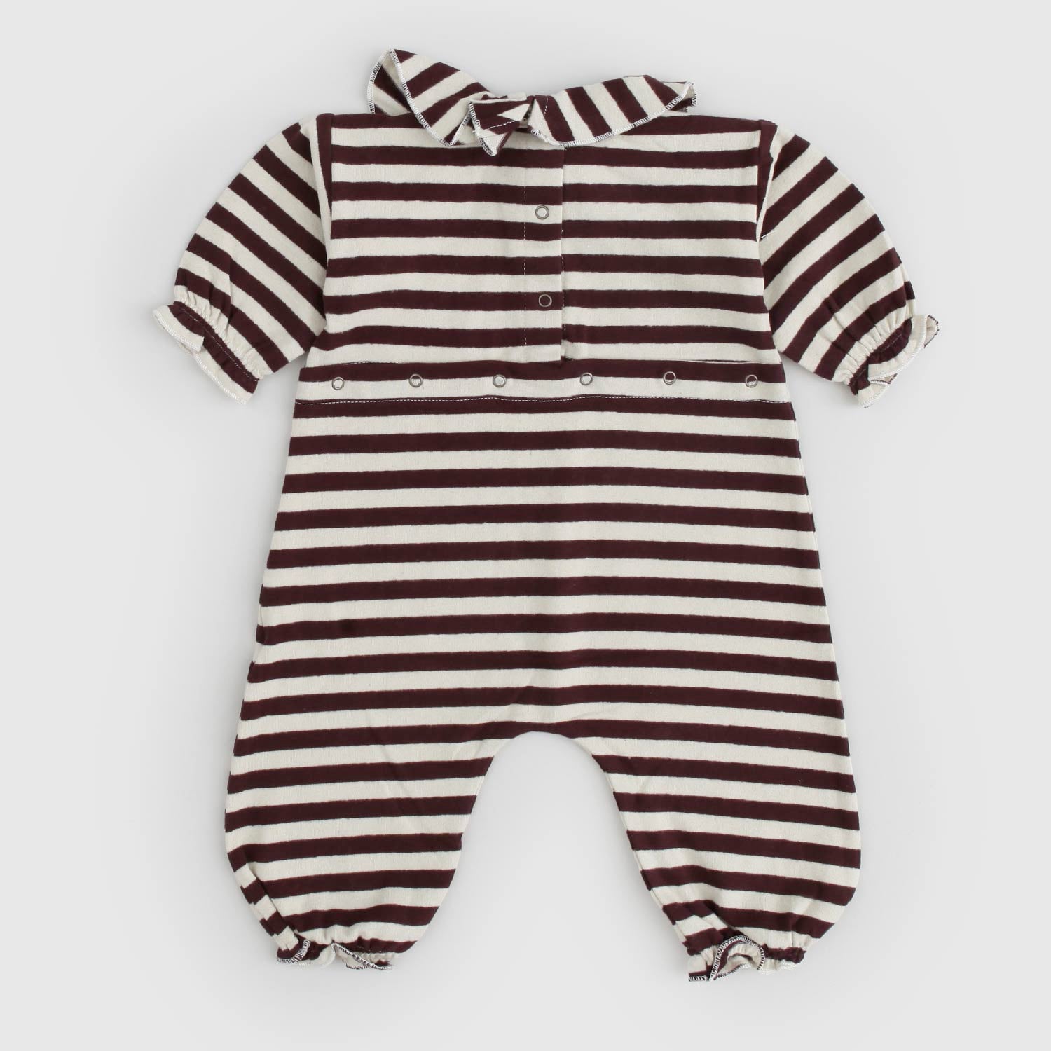 Tutina ciniglia a righe natural burgundy - annameglio.com abbigliamento moda