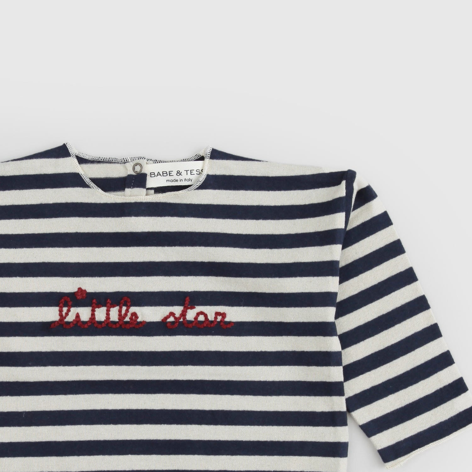 T-shirt ciniglia neonato stripes panna e blu - annameglio.com abbigliamento moda