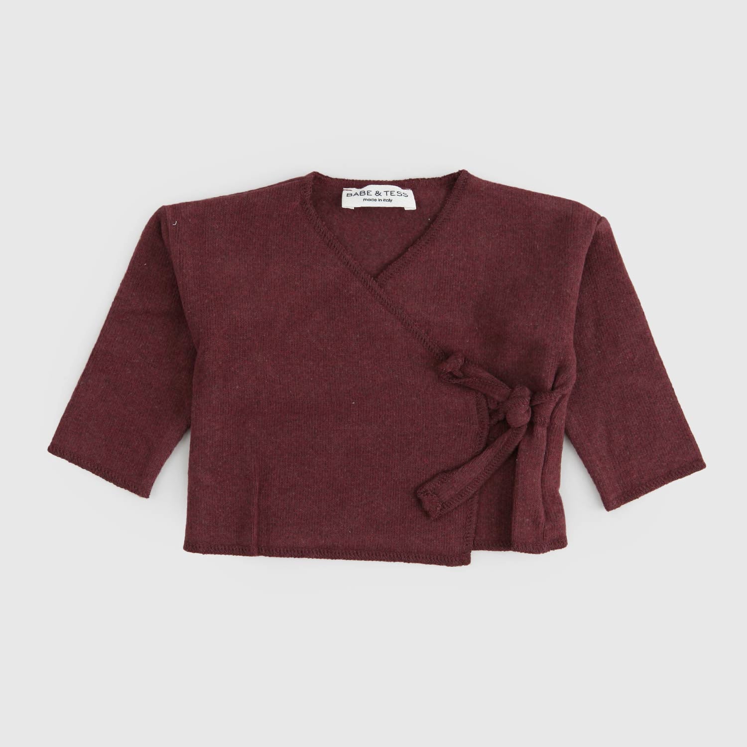 Cardigan scollo a V Borgogna con allacciatura - annameglio.com abbigliamento moda