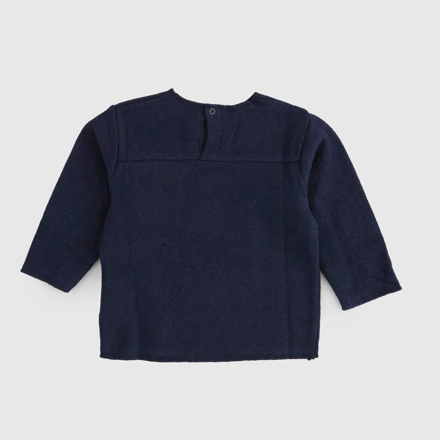 Maglia girocollo in ciniglia con taschino blu navy - annameglio.com abbigliamento moda