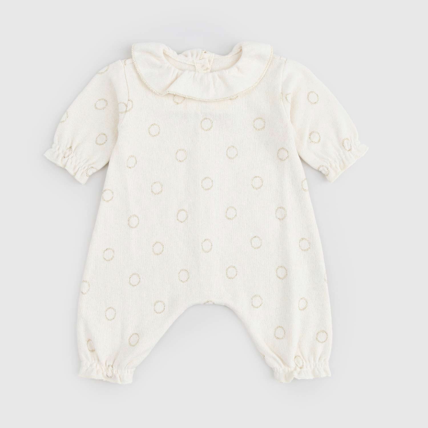 Tutina Neonata Panna Con Decorazioni Lurex Oro - annameglio.com abbigliamento moda