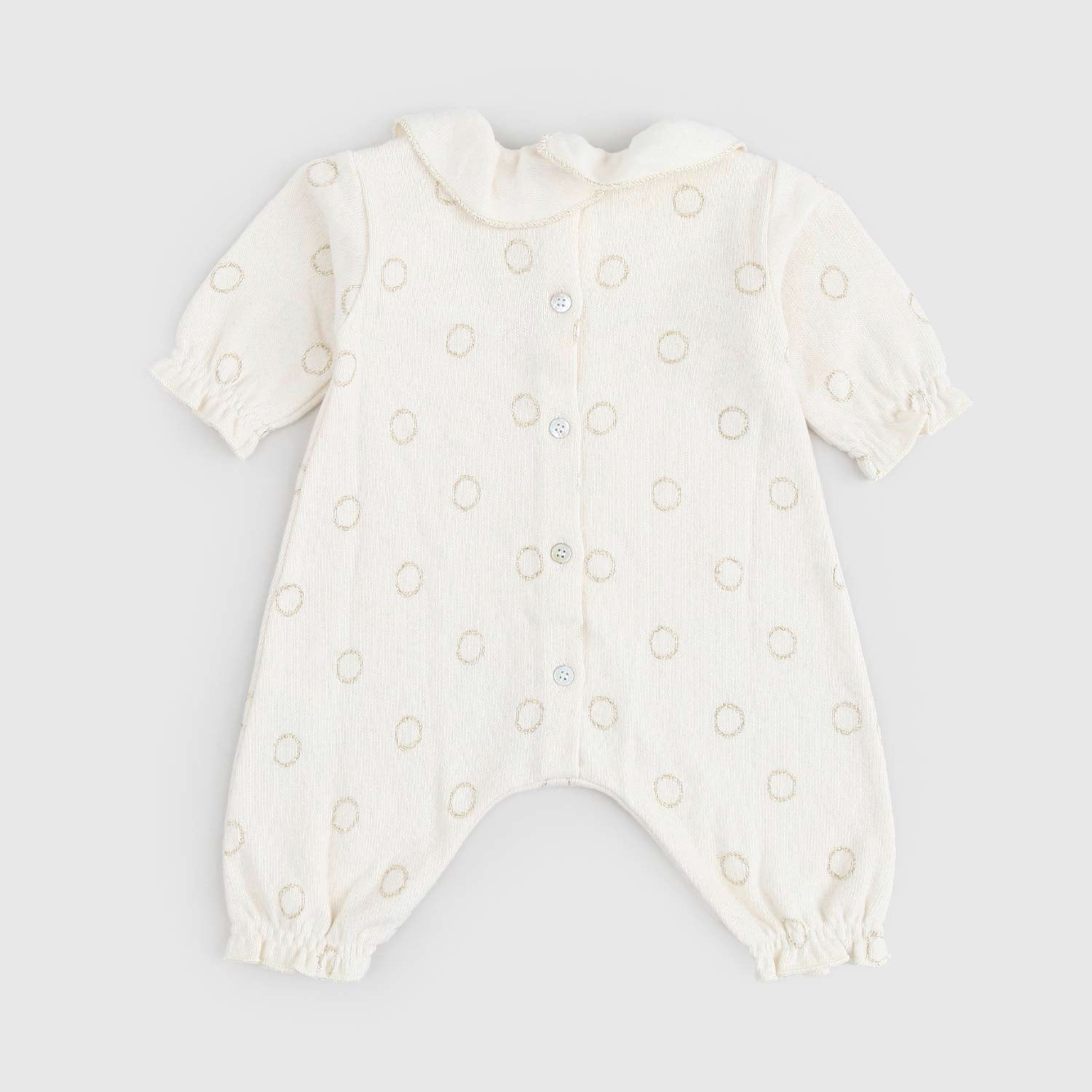 Tutina Neonata Panna Con Decorazioni Lurex Oro - annameglio.com abbigliamento moda