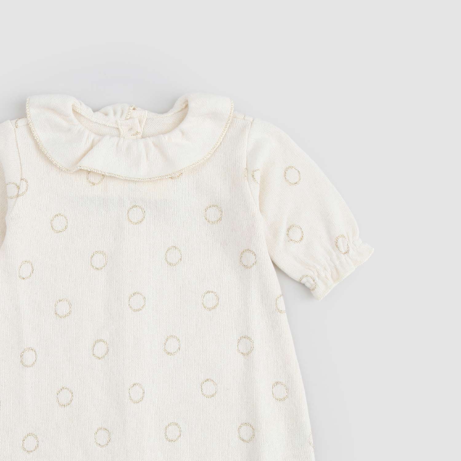 Tutina Neonata Panna Con Decorazioni Lurex Oro - annameglio.com abbigliamento moda