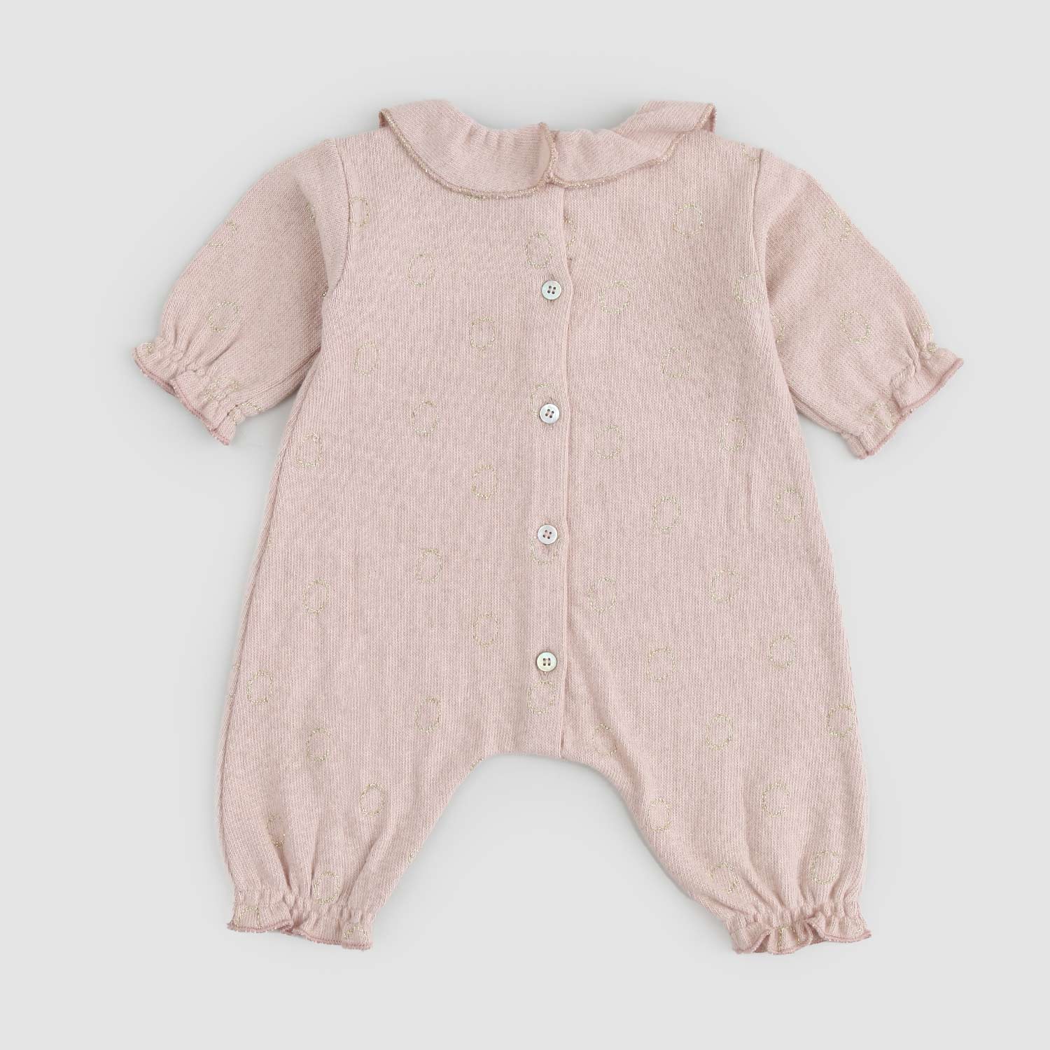 Tutina neonata rosa con decorazioni lurex oro - annameglio.com abbigliamento moda