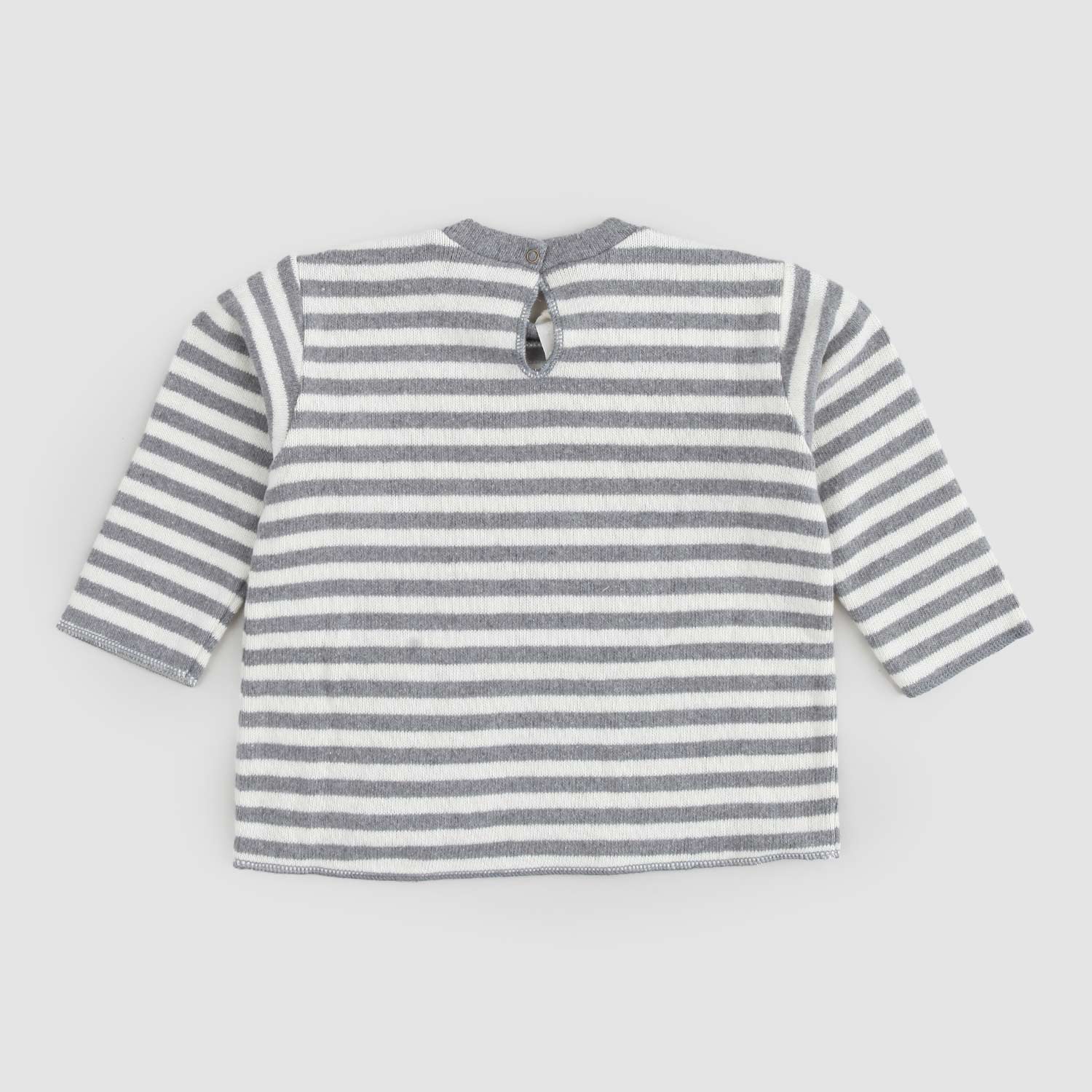 Maglia a righe panna e grigio con taschino Baby - annameglio.com abbigliamento moda