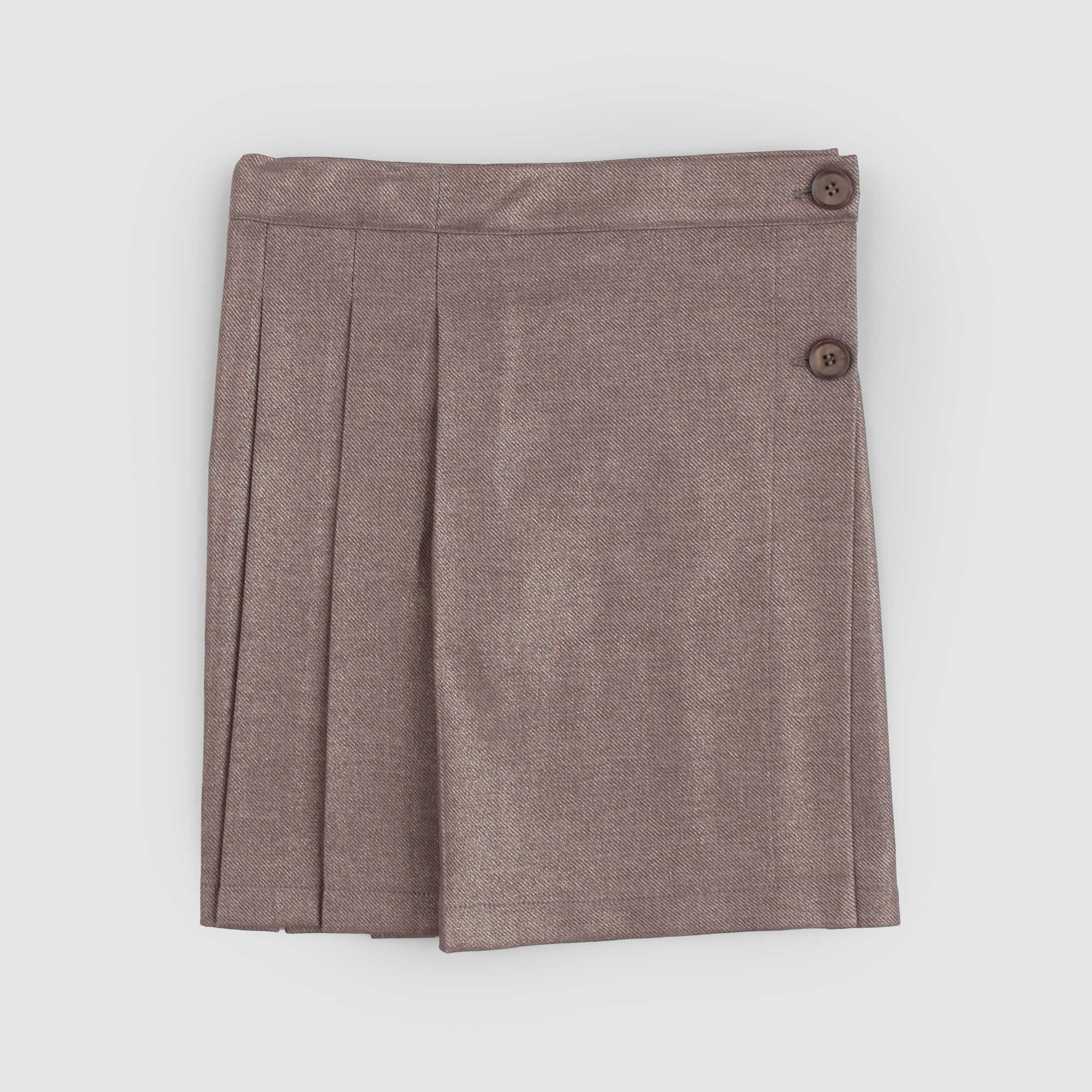 Gonna a pieghe bronzo in lurex - annameglio.com abbigliamento moda