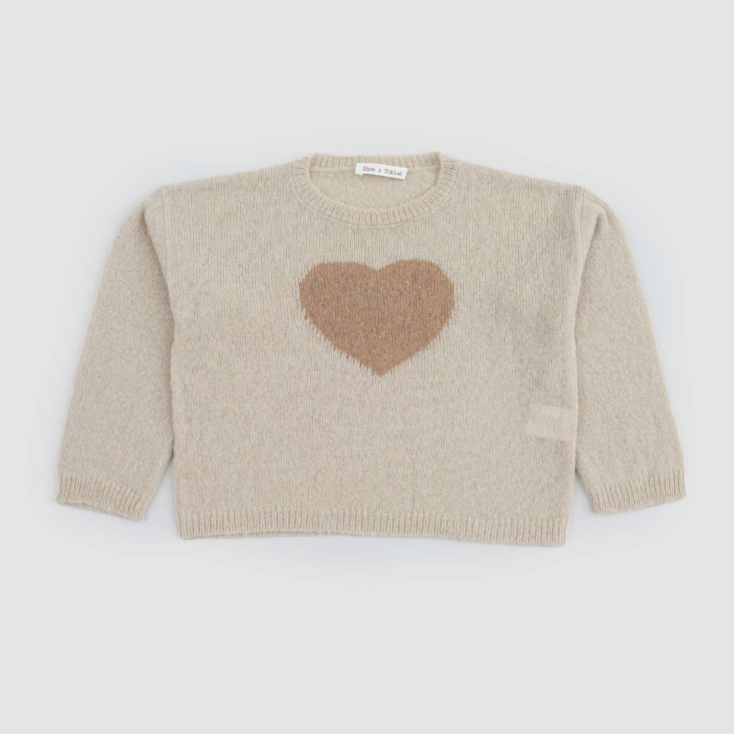 Pullover Beige con cuore in lana - annameglio.com abbigliamento moda