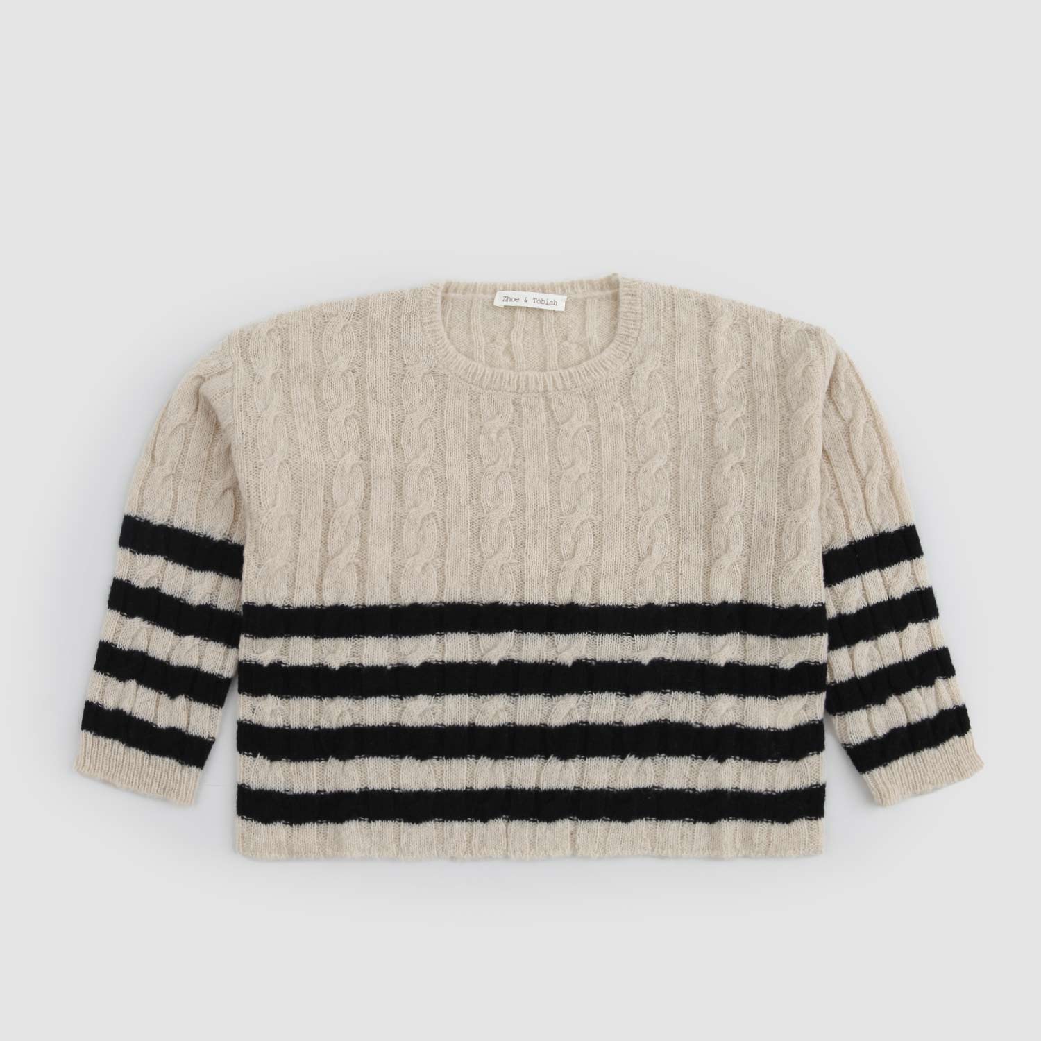 Maglia cropped in lana vergine righe a contrasto - annameglio.com abbigliamento moda