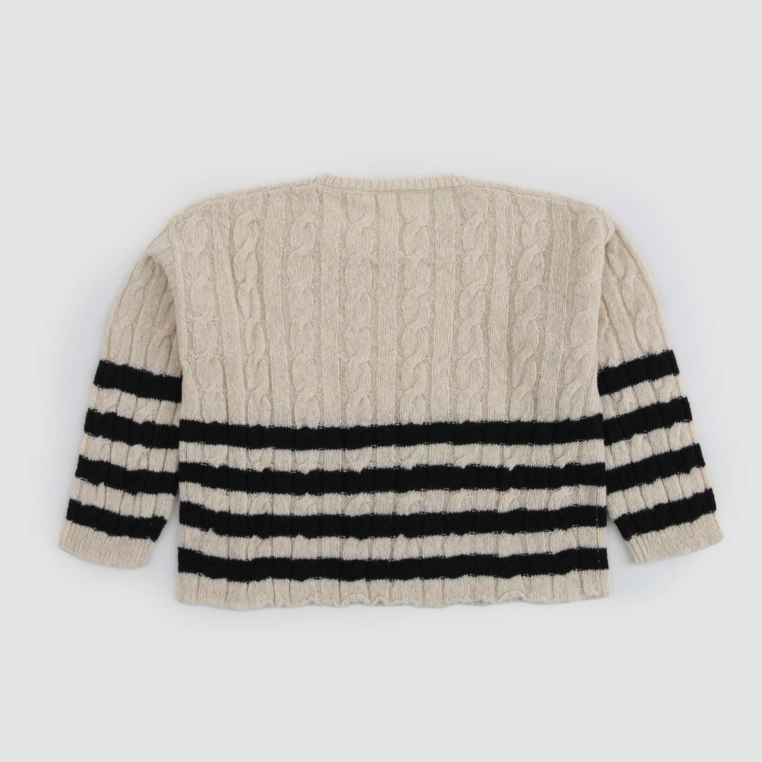 Maglia cropped in lana vergine righe a contrasto - annameglio.com abbigliamento moda