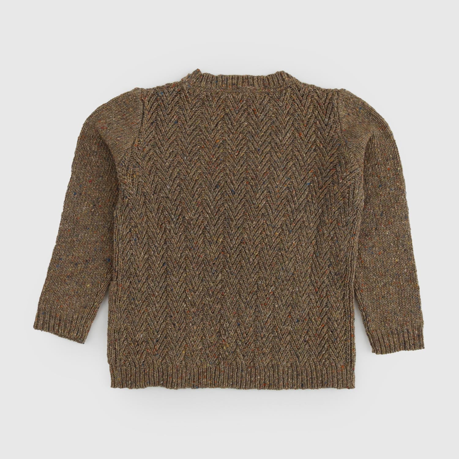 Maglione girocollo Cappuccino melange con tasca - annameglio.com abbigliamento moda