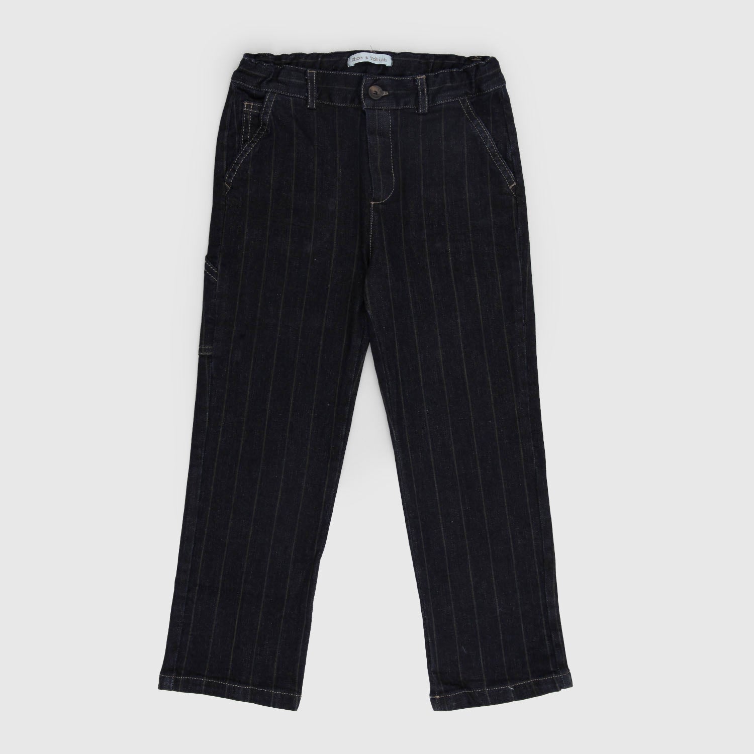 Pantalone denim nero striped - annameglio.com abbigliamento moda