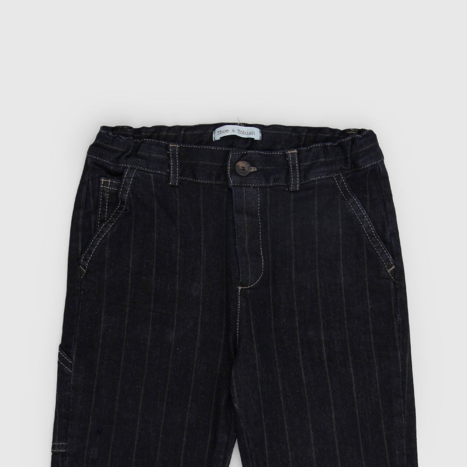 Pantalone denim nero striped - annameglio.com abbigliamento moda