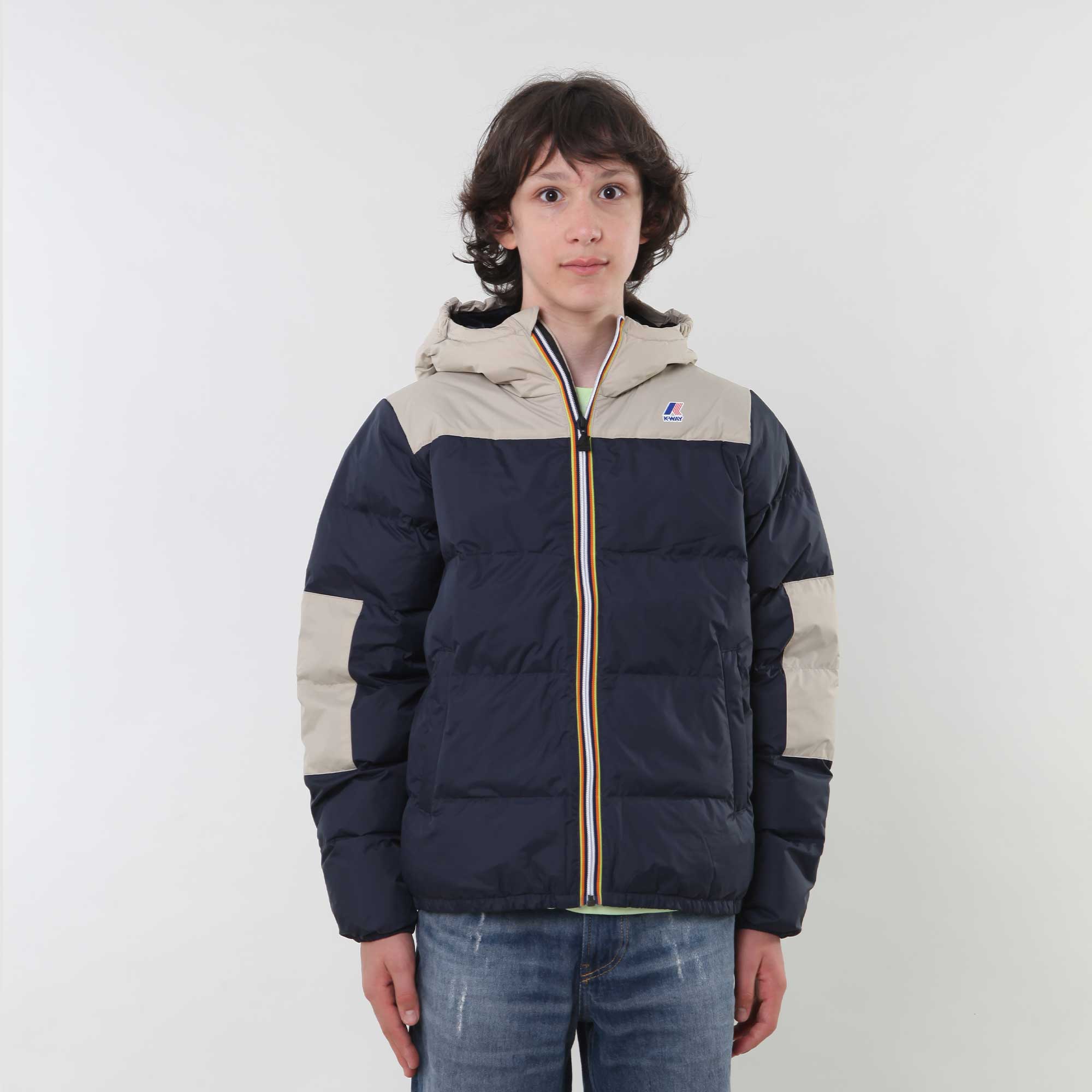 Giubbino blu e beige firmato K-WAY - annameglio.com abbigliamento moda