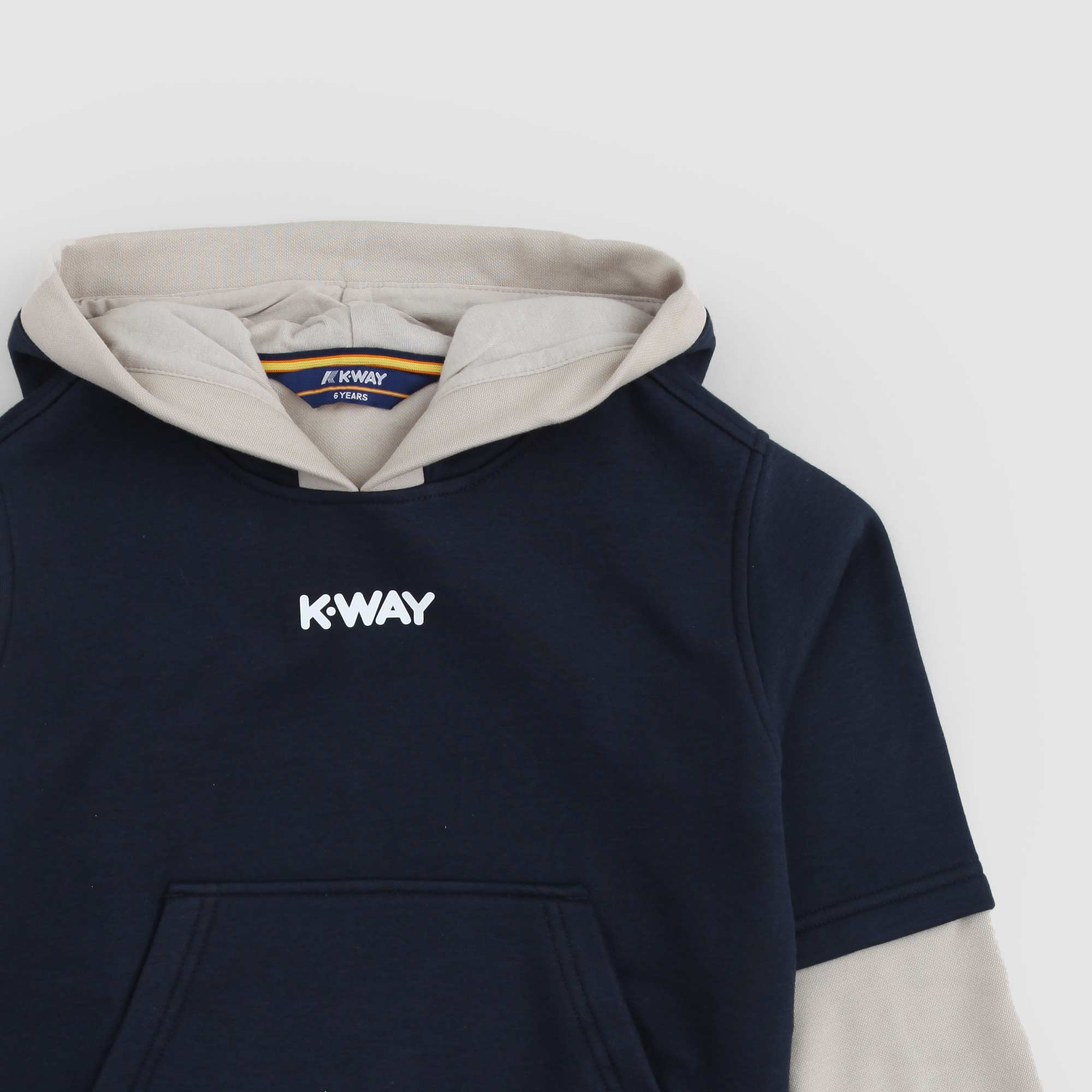 Felpa Berniel Blu e Beige firmata KWAY - annameglio.com abbigliamento moda