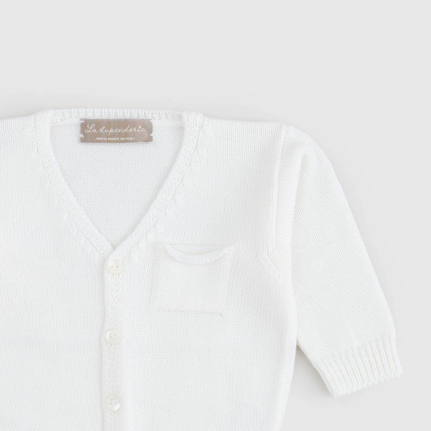 Cardigan Bianco in Cotone con Bottoni - annameglio.com abbigliamento moda