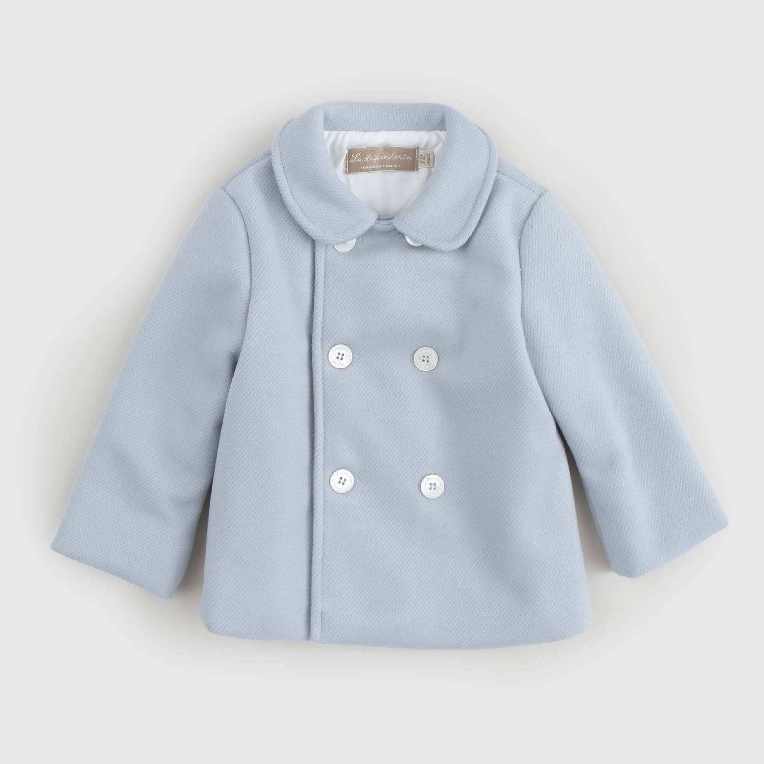 Cappotto doppiopetto azzurro La Stupenderia - annameglio.com abbigliamento moda