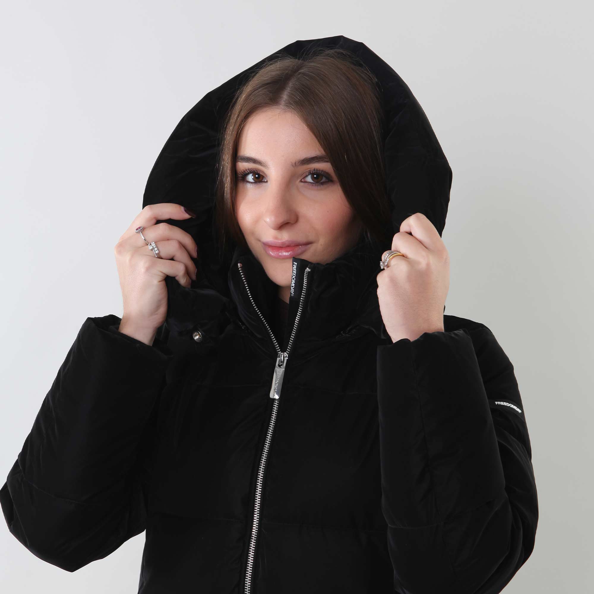 Piumino Nero Firmato FREEDOMDAY - annameglio.com abbigliamento moda