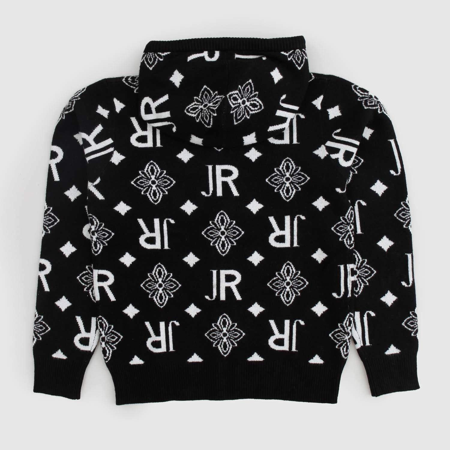 Cardigan nero con zip e stampa logo all-over - annameglio.com abbigliamento moda