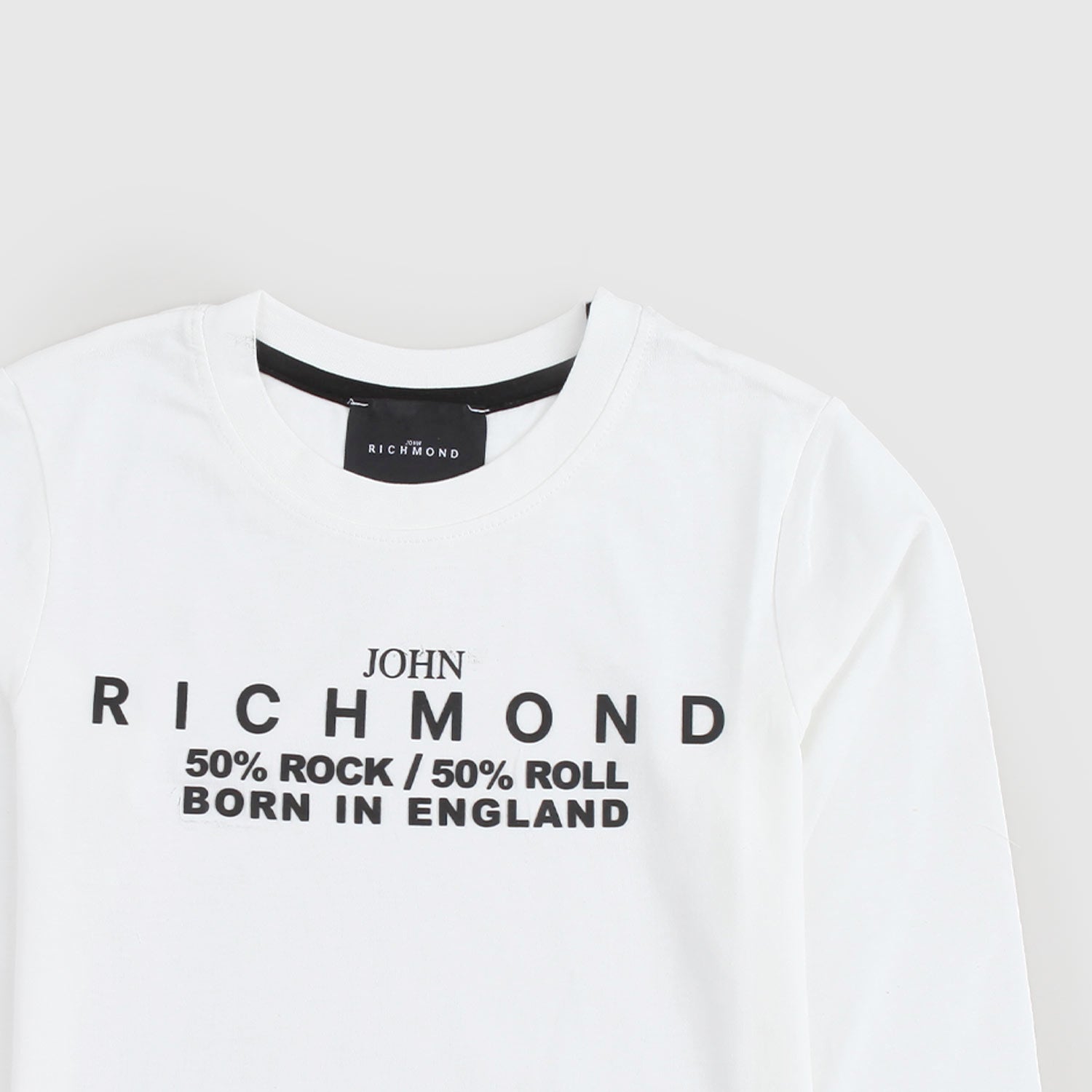 T-Shirt Bianca Maniche Lunghe Con Logo ragazzo - annameglio.com abbigliamento moda