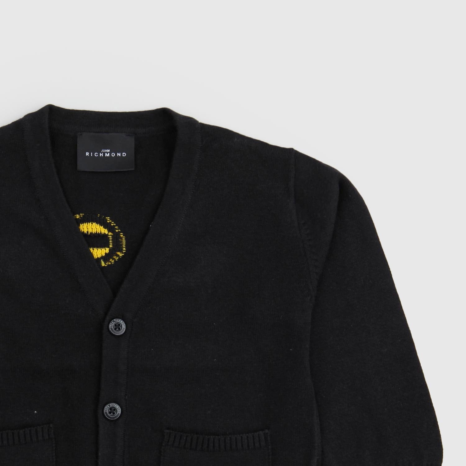 Cardigan nero in cotone con logo multicolor baby - annameglio.com abbigliamento moda