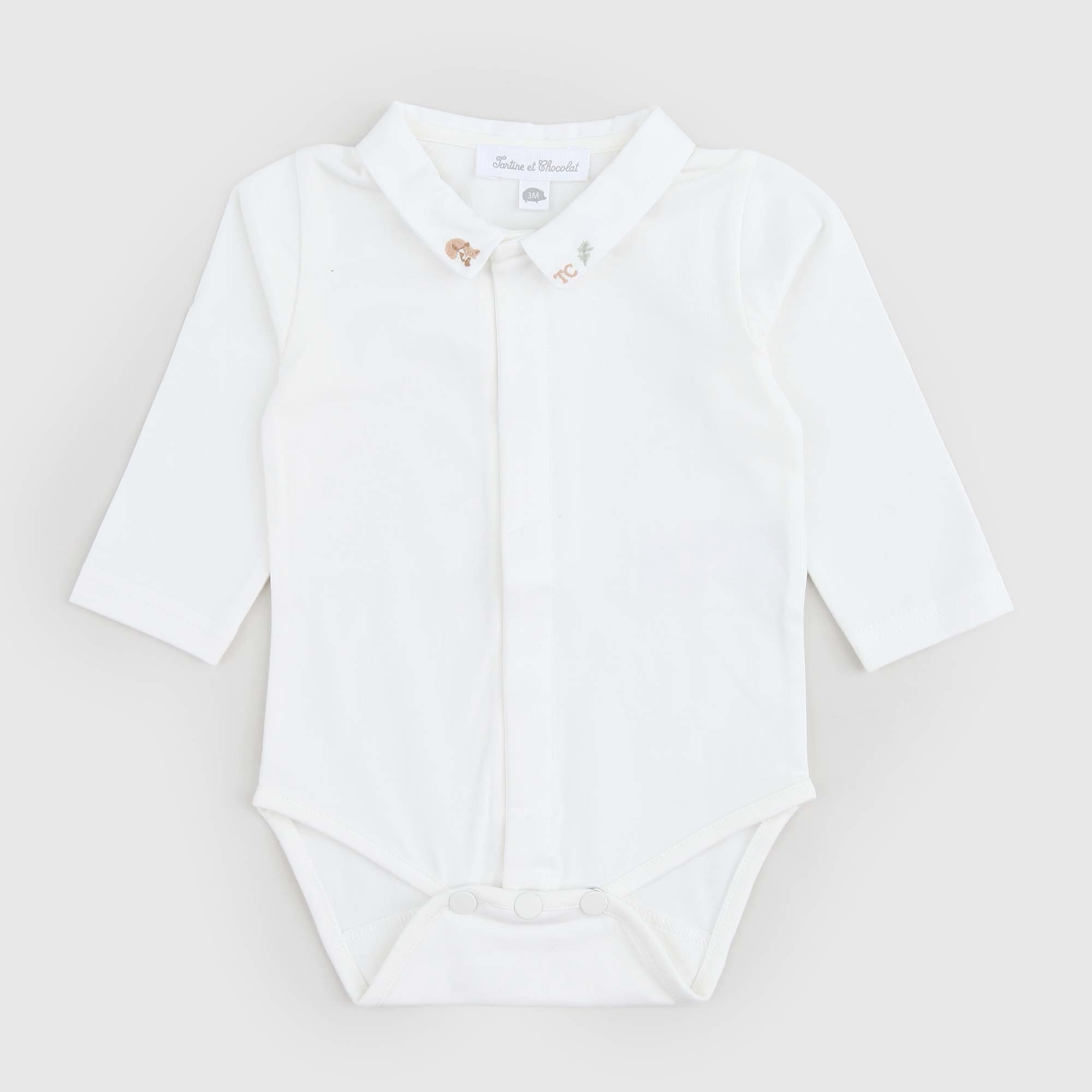 Body Bianco Con Scoiattolo Ricamato - annameglio.com abbigliamento moda