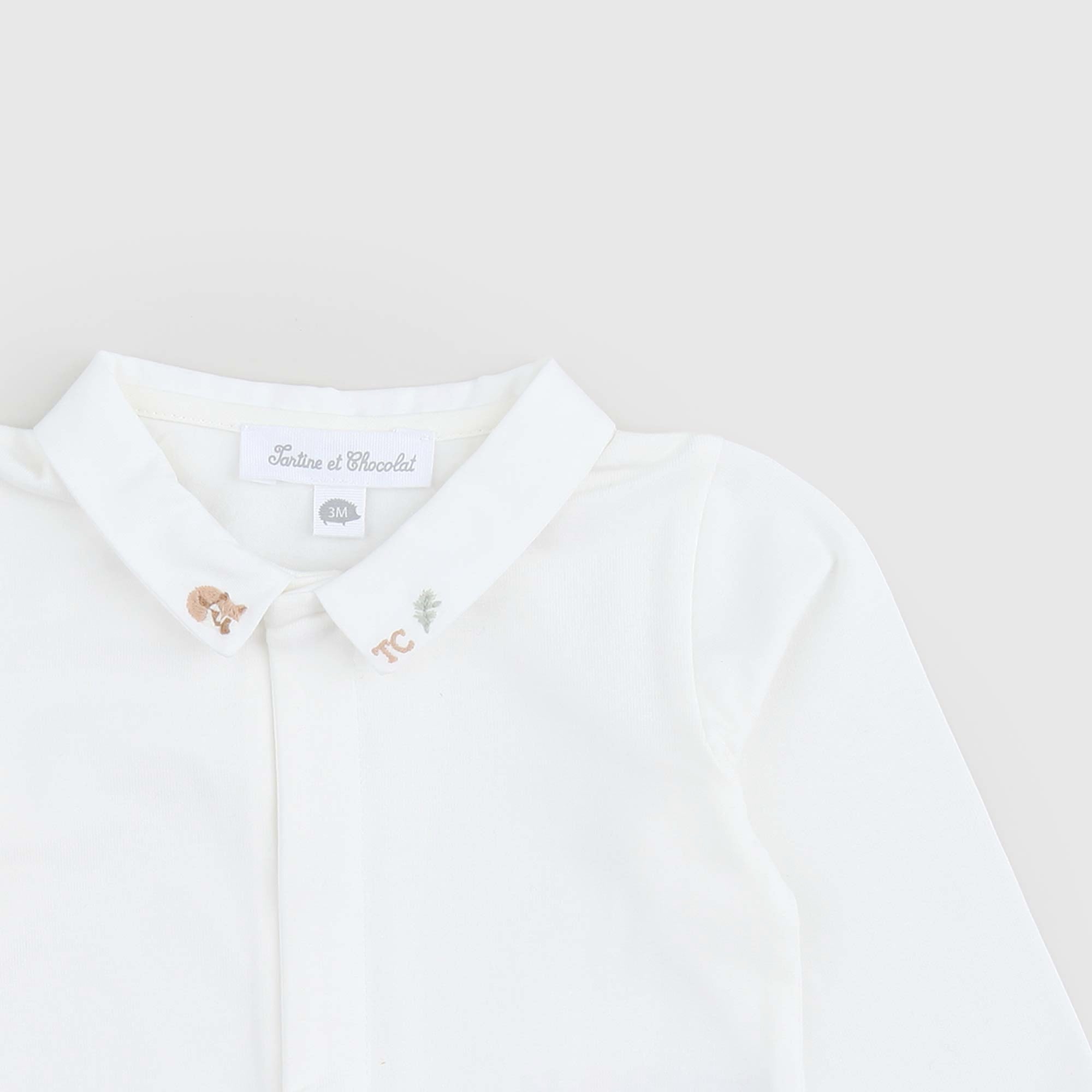 Body Bianco Con Scoiattolo Ricamato - annameglio.com abbigliamento moda