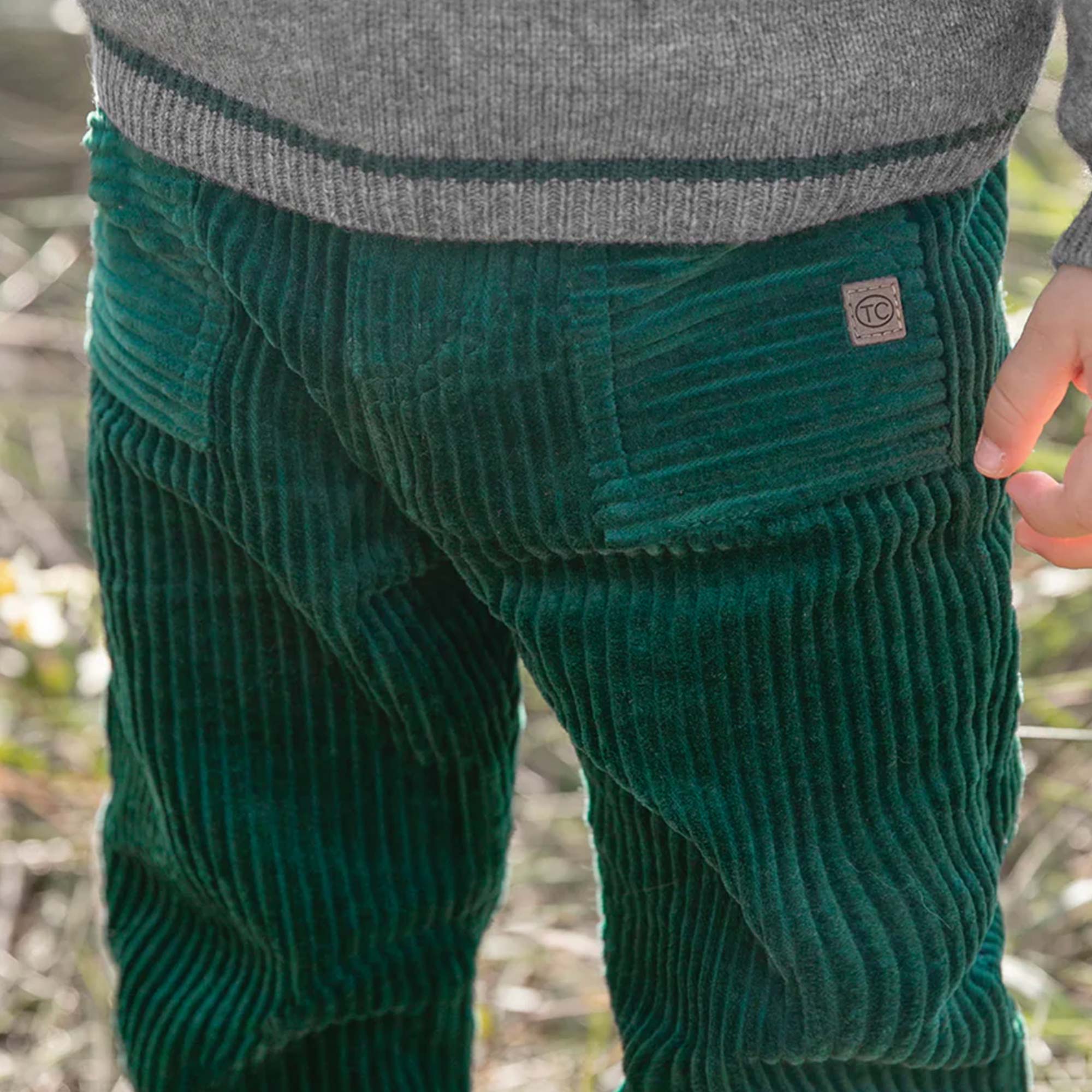 Pantaloni In Velluto Verde TARTINE ET CHOCOLAT - annameglio.com abbigliamento moda