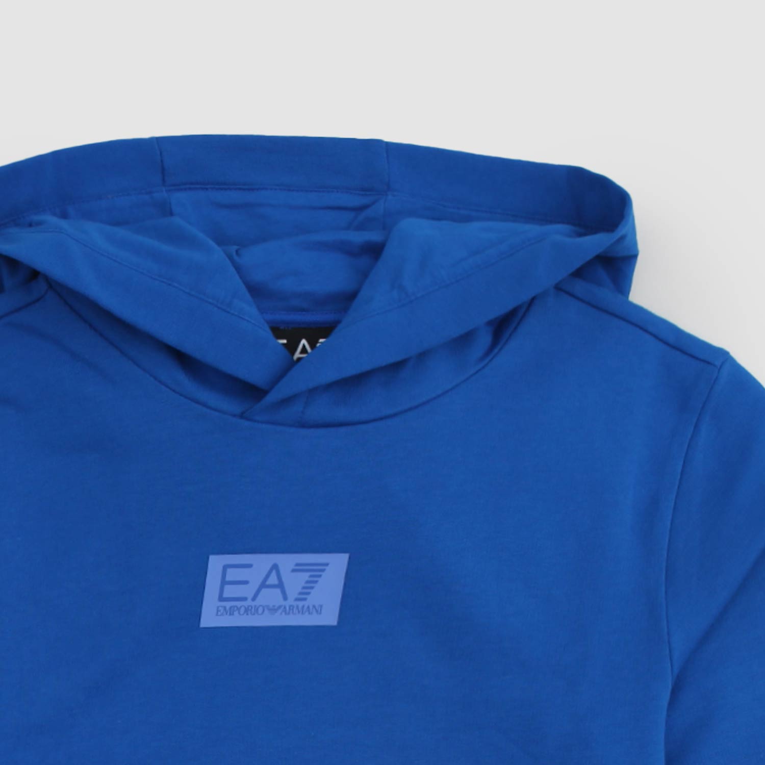 Felpa blu con cappuccio e logo in rilievo - annameglio.com abbigliamento moda