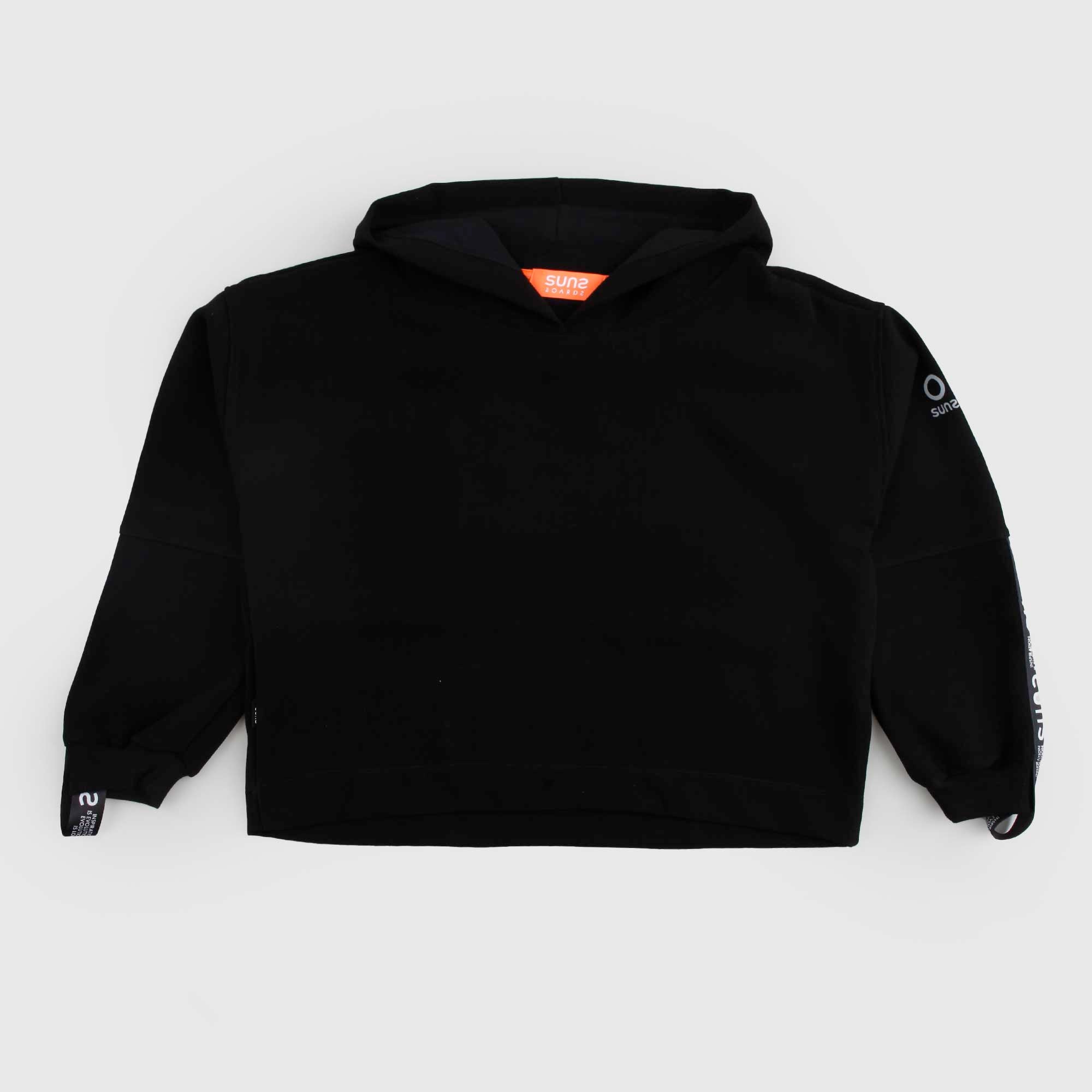 Felpa Nera Con Cappuccio Firmato SUNS - annameglio.com abbigliamento moda