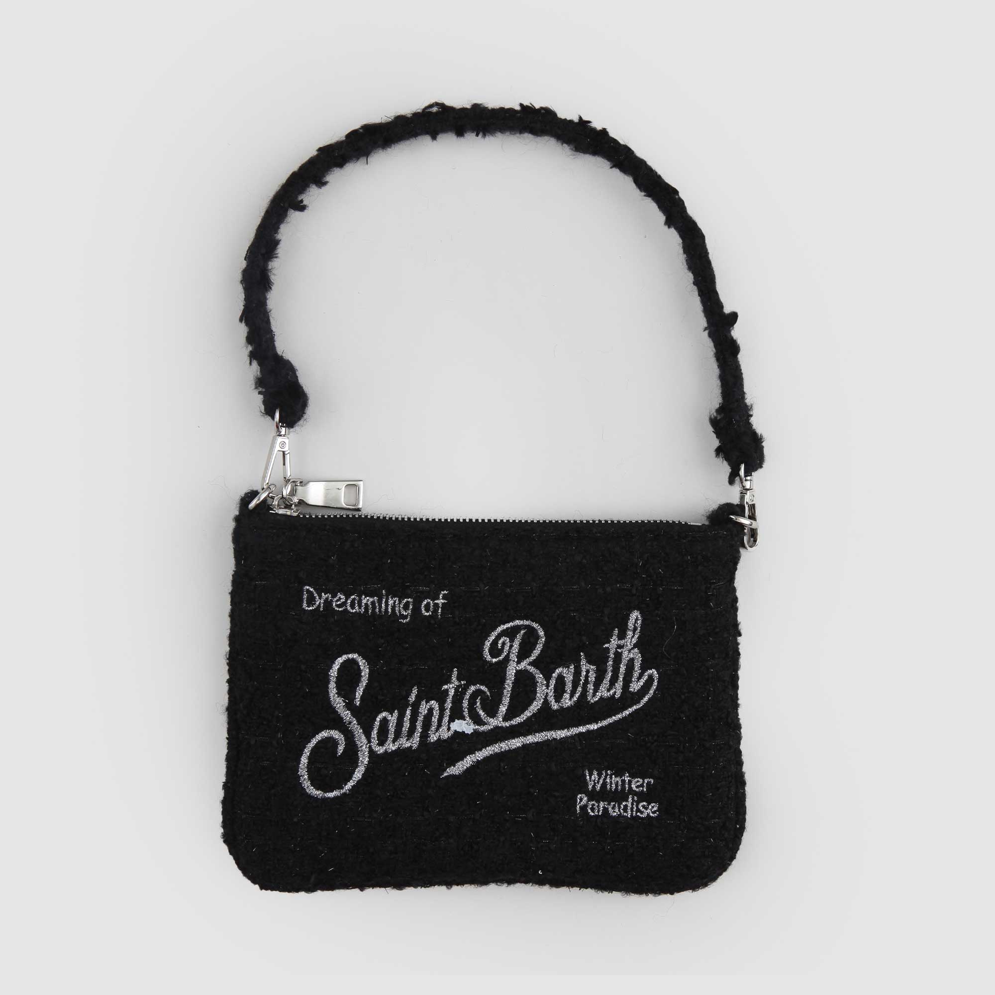 Pouch Mini Parisienne In Tweed Nero - annameglio.com abbigliamento moda