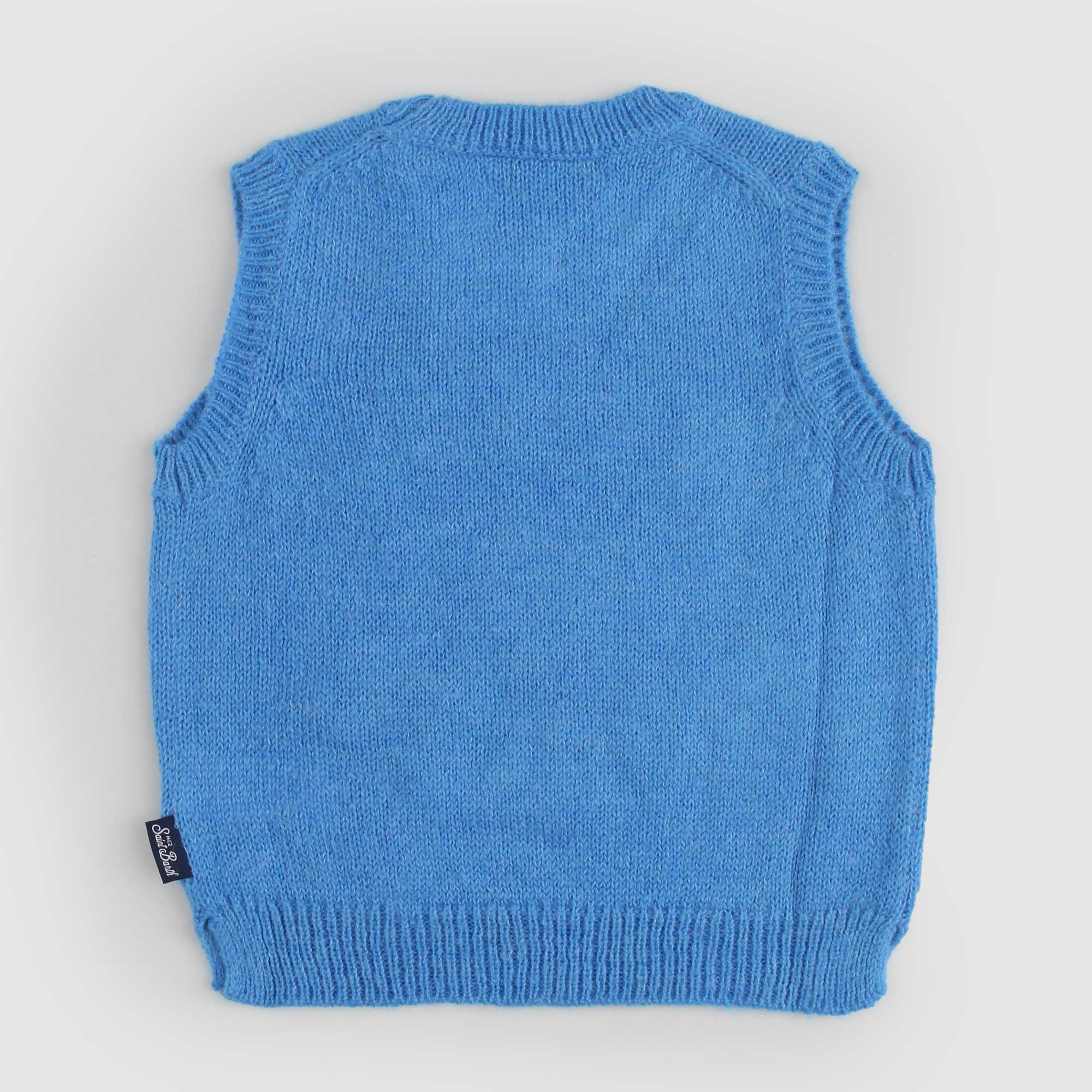 Gilet Smanicato Celeste in Maglia - annameglio.com abbigliamento moda