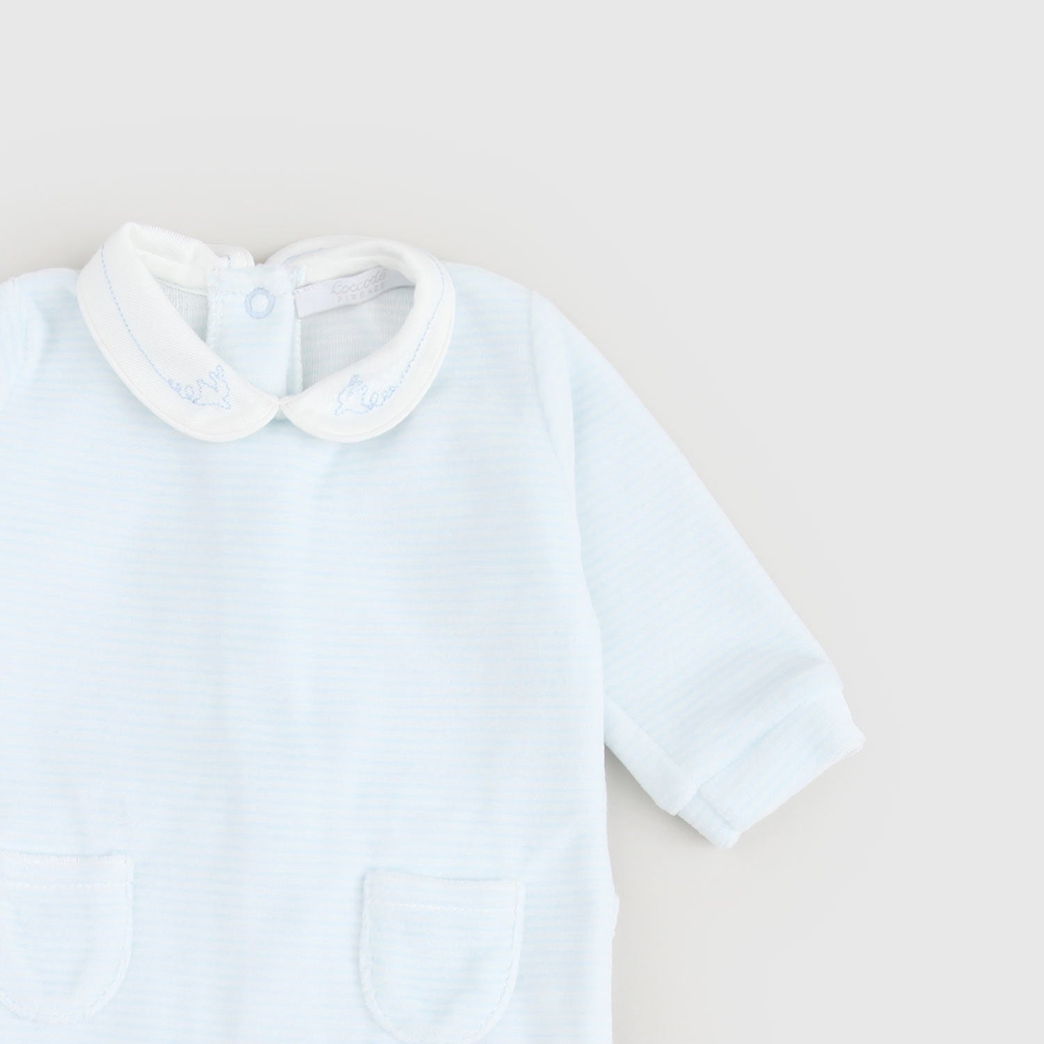 Tutina Celeste Rigata Firmata COCCODE' - annameglio.com abbigliamento moda