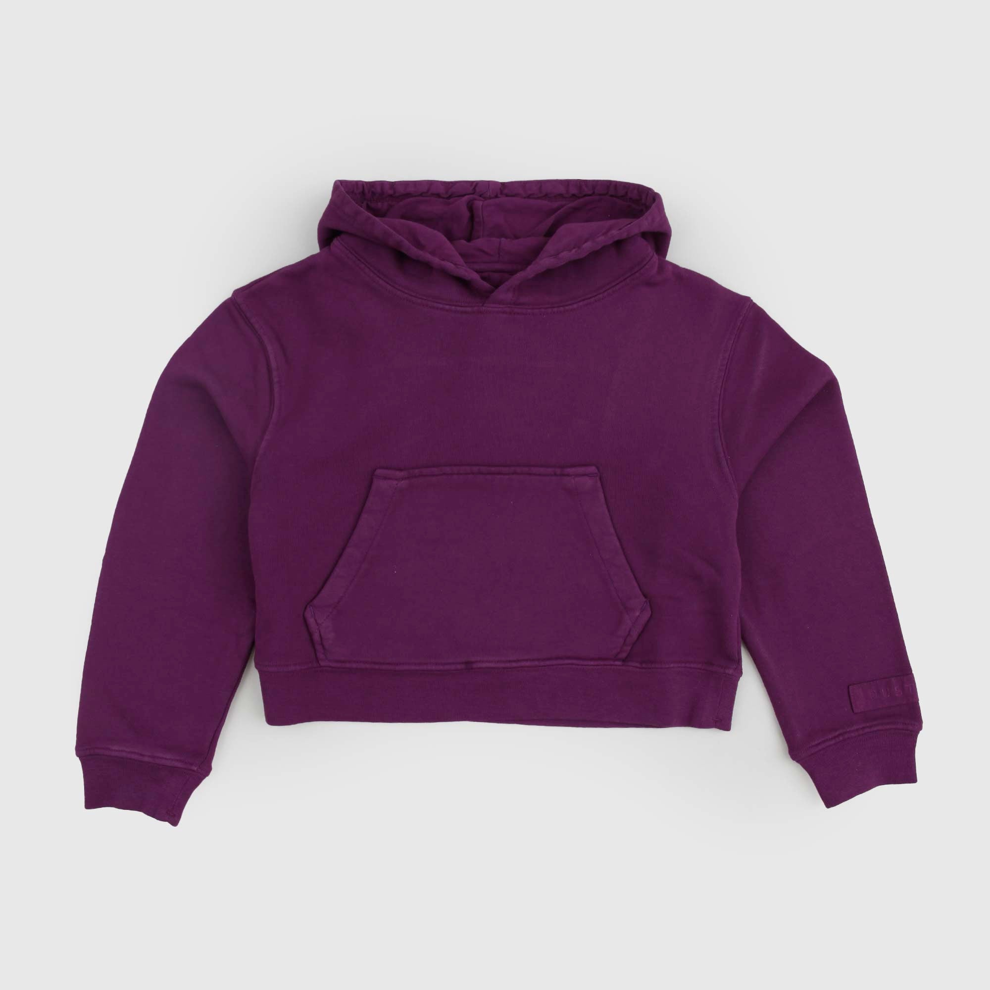 Felpa cropped con cappuccio viola passion - annameglio.com abbigliamento moda