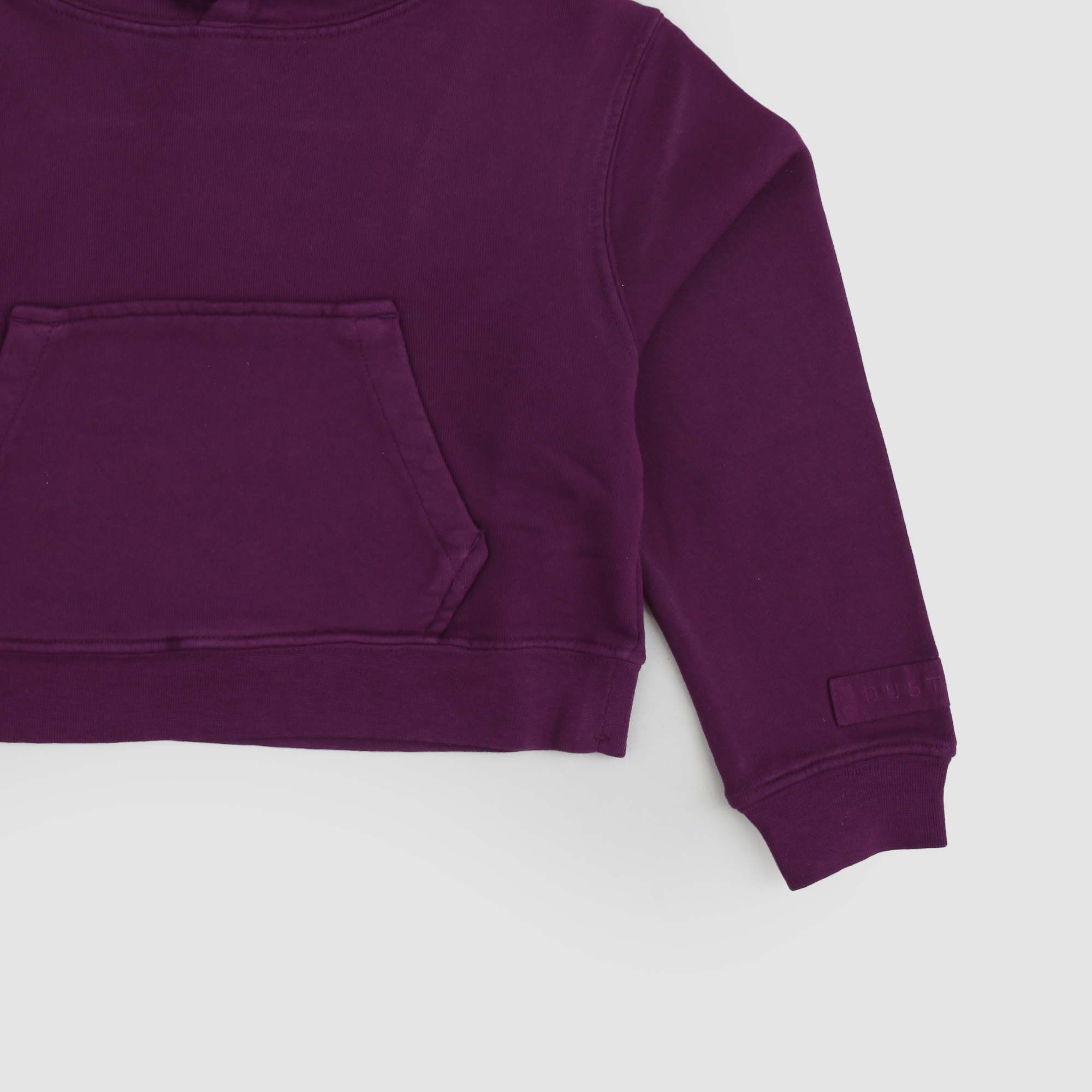 Felpa cropped con cappuccio viola passion - annameglio.com abbigliamento moda