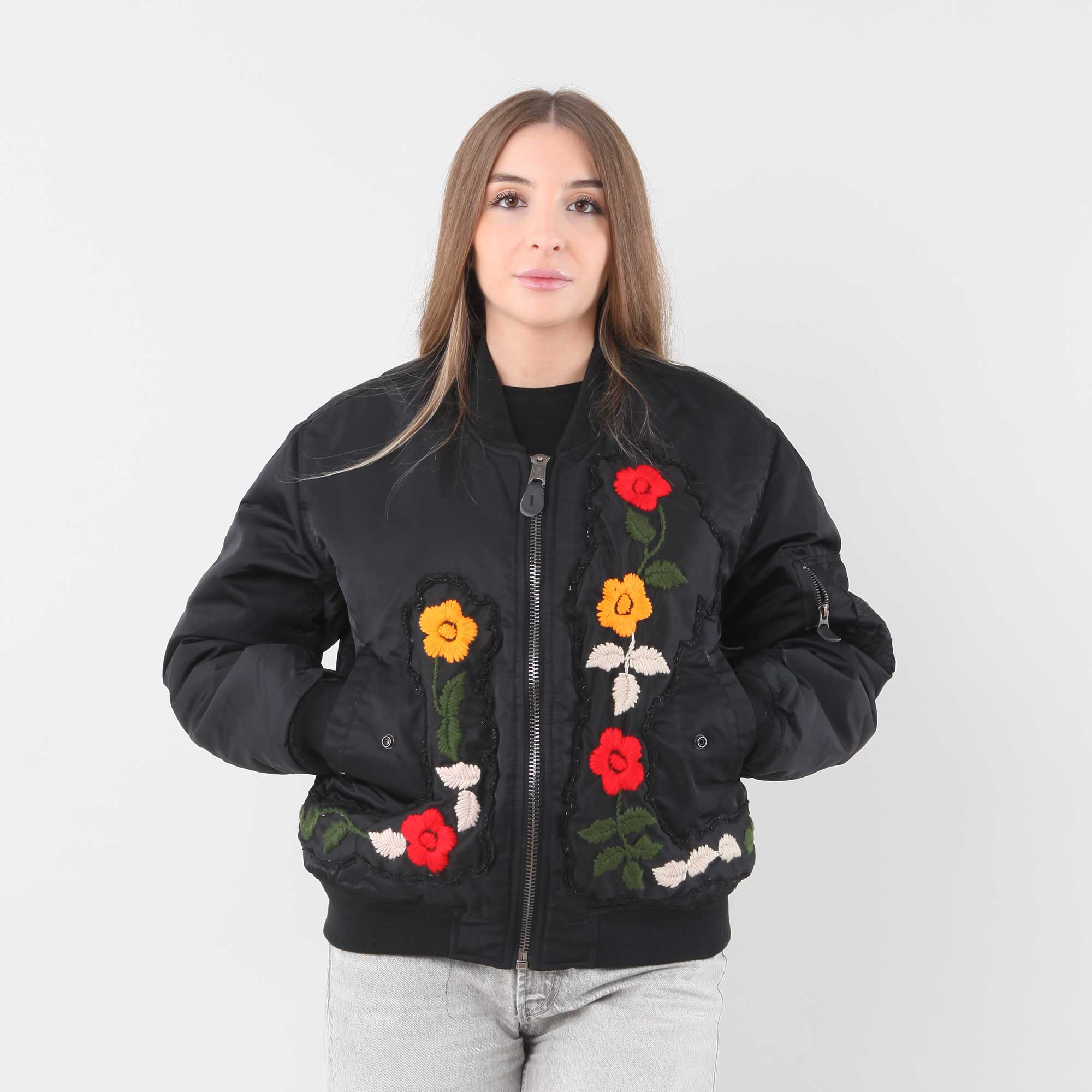 Giacca Nera Con Ricamo Floreale - annameglio.com abbigliamento moda