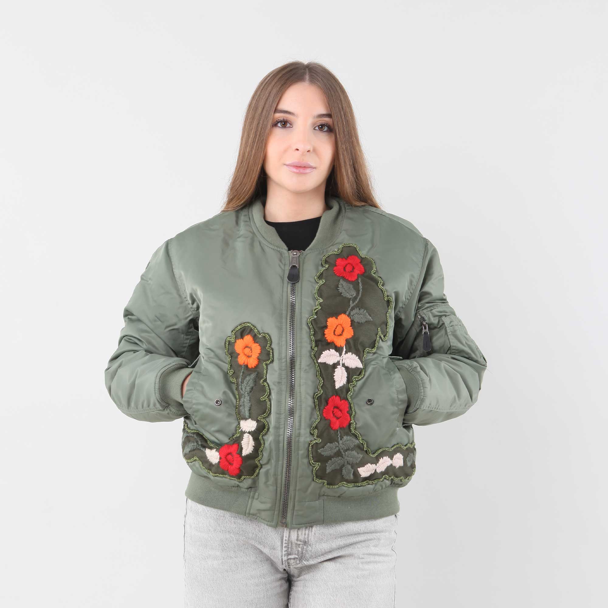 Giacca Verde con Ricamo Floreale - annameglio.com abbigliamento moda